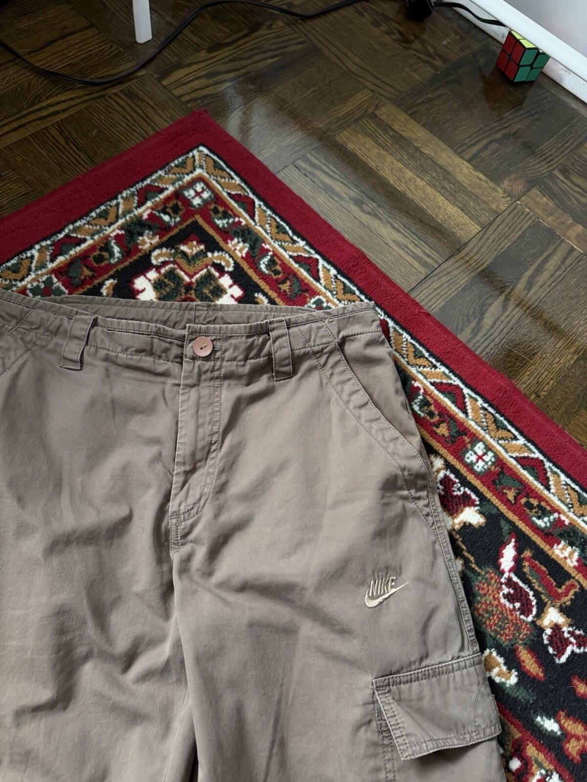 Vintage Nike Y2K Cargo Baggy Pants Olive Green Size S 00s