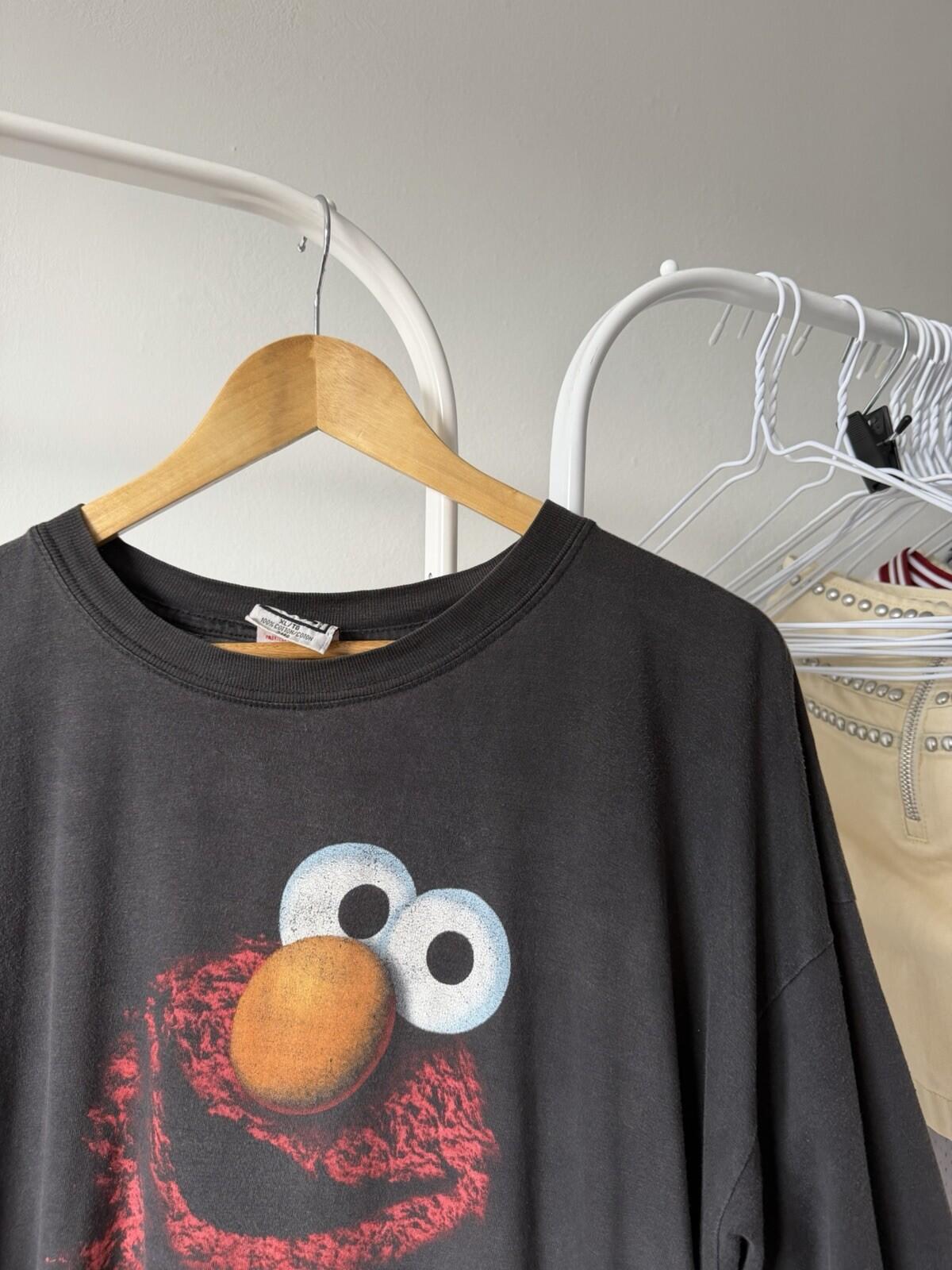 Vintage 90s Elmo T Shirt Jim Henson Sesame Street Black Stitch Mens XLarge