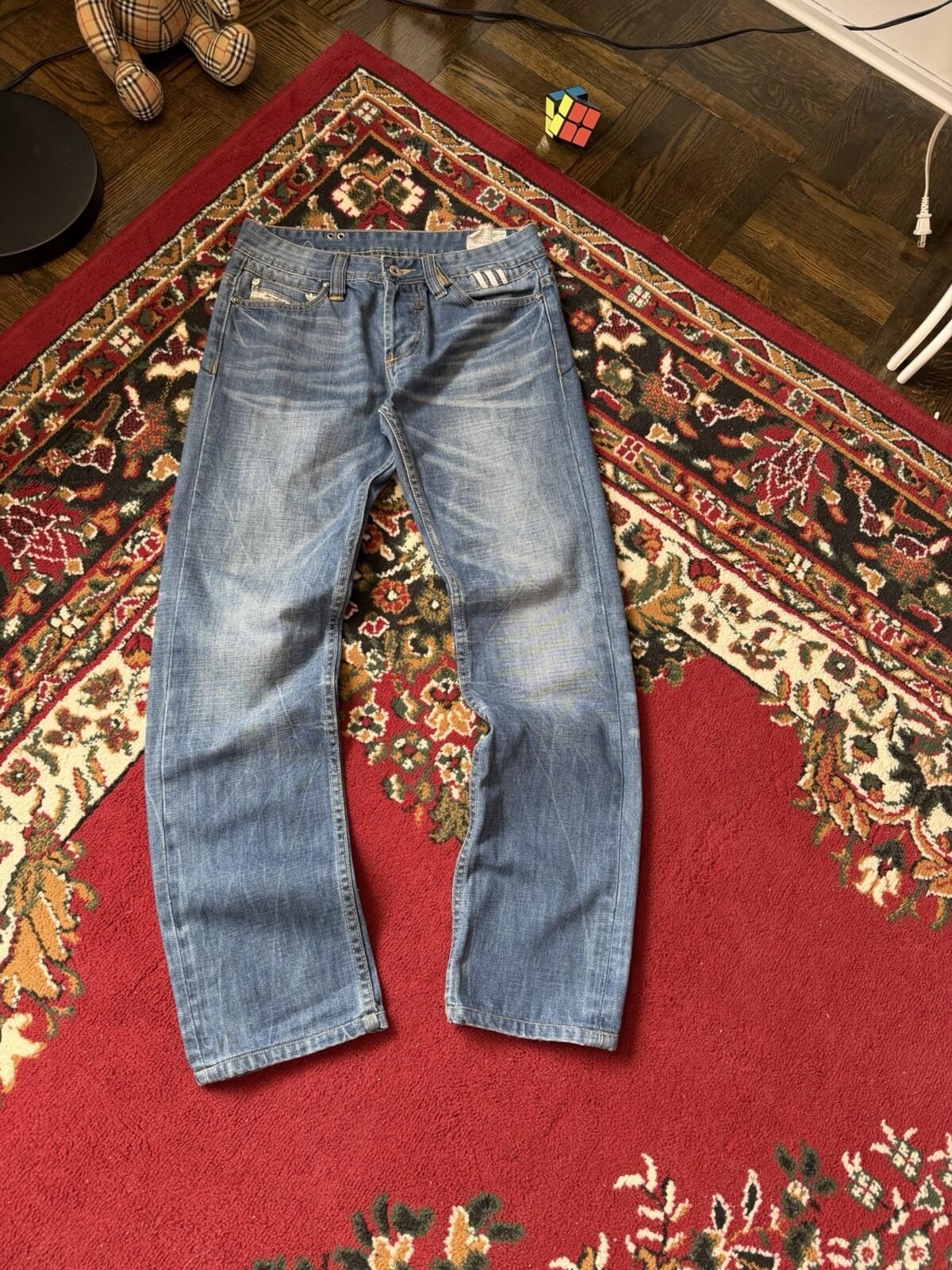 Diesel x Adidas Jeans Mens Blue Viker-AD Straight Trefoil Denim Tag 29x32