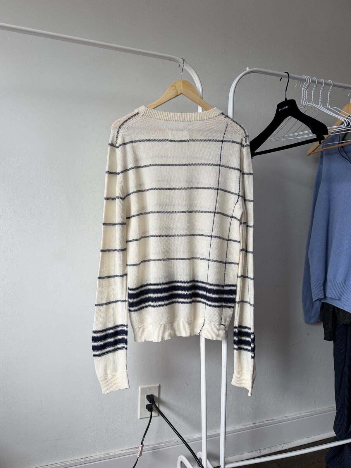 Maison Martin Margiela Oversized Striped Knit Sweater Wool Blend