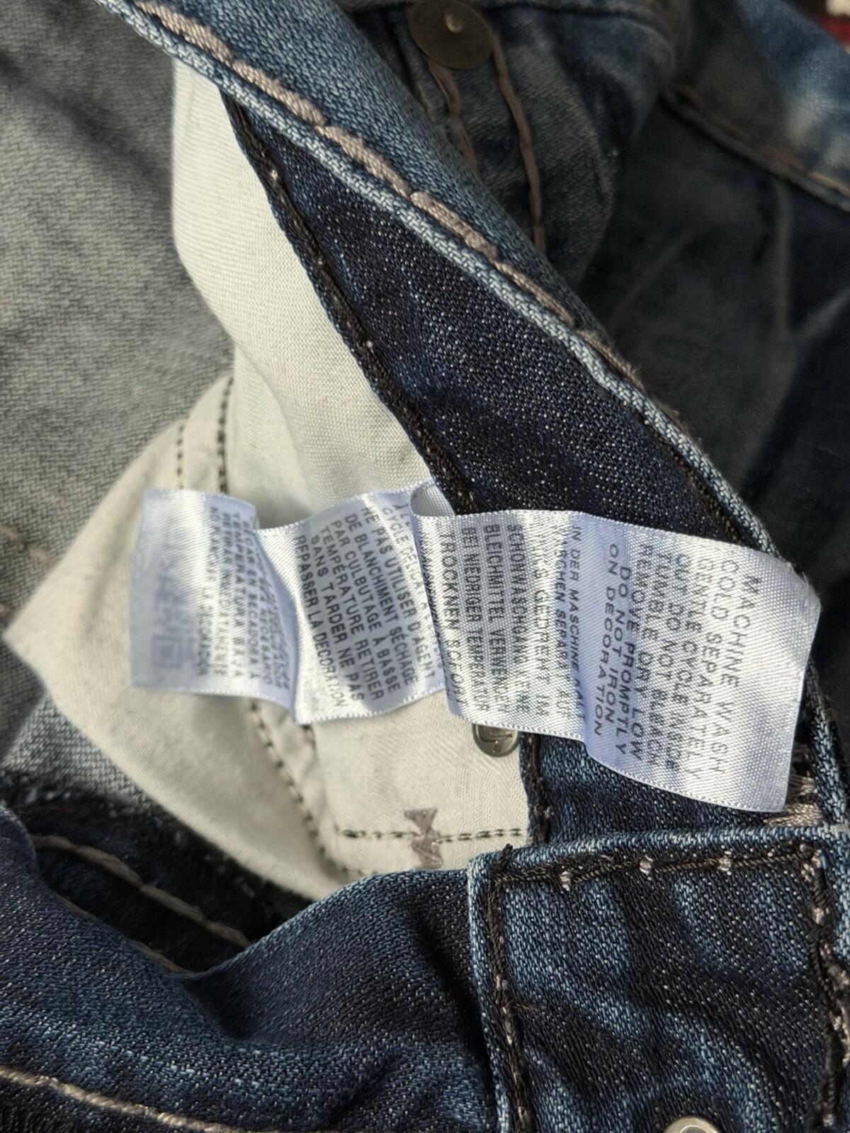 True Religion Mens Jeans Denim Tan Stitching Straight Leg 32 Y2K