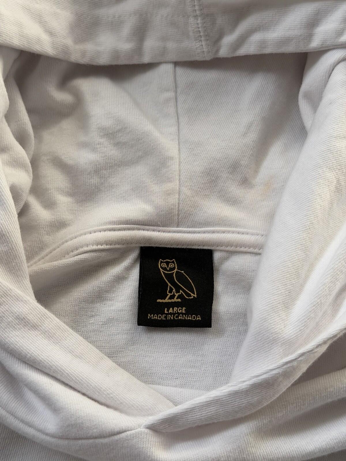 Octobers Very Own Lightweight Hoodie Mens L White Owl Logo Sweatshirt OVO Drake