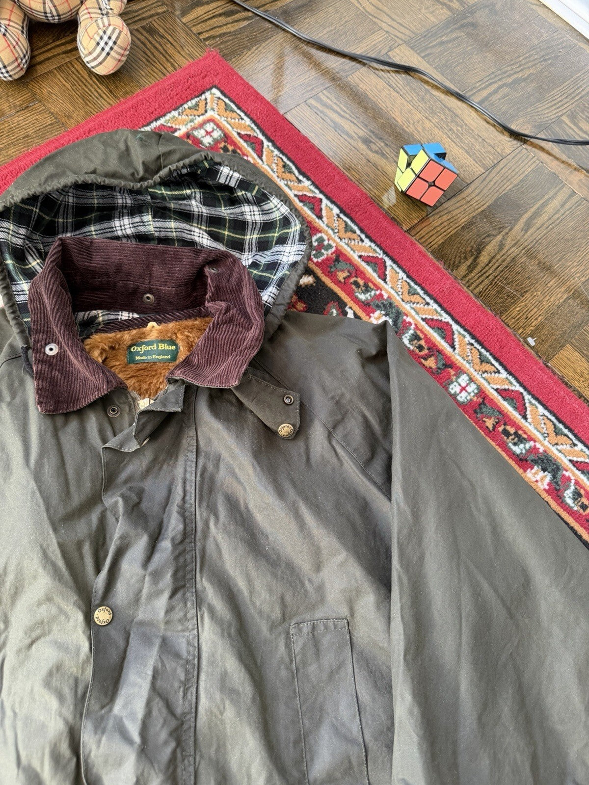 Oxford Blue Classics Countryman Green Waxed Jacket With Lining Made In England