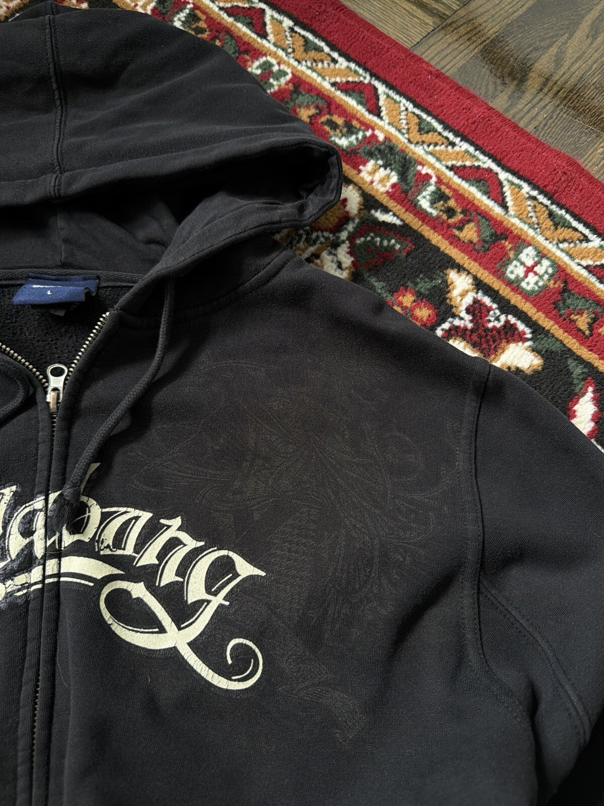Y2K  Billabong Vintage Hoodie Medium Black Full Zip Skater Surf Grunge
