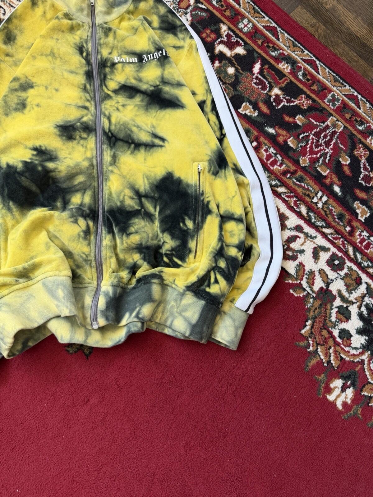 Palm Angels Yellow Tie Dye Velour Track Jacket Yellow Size XL