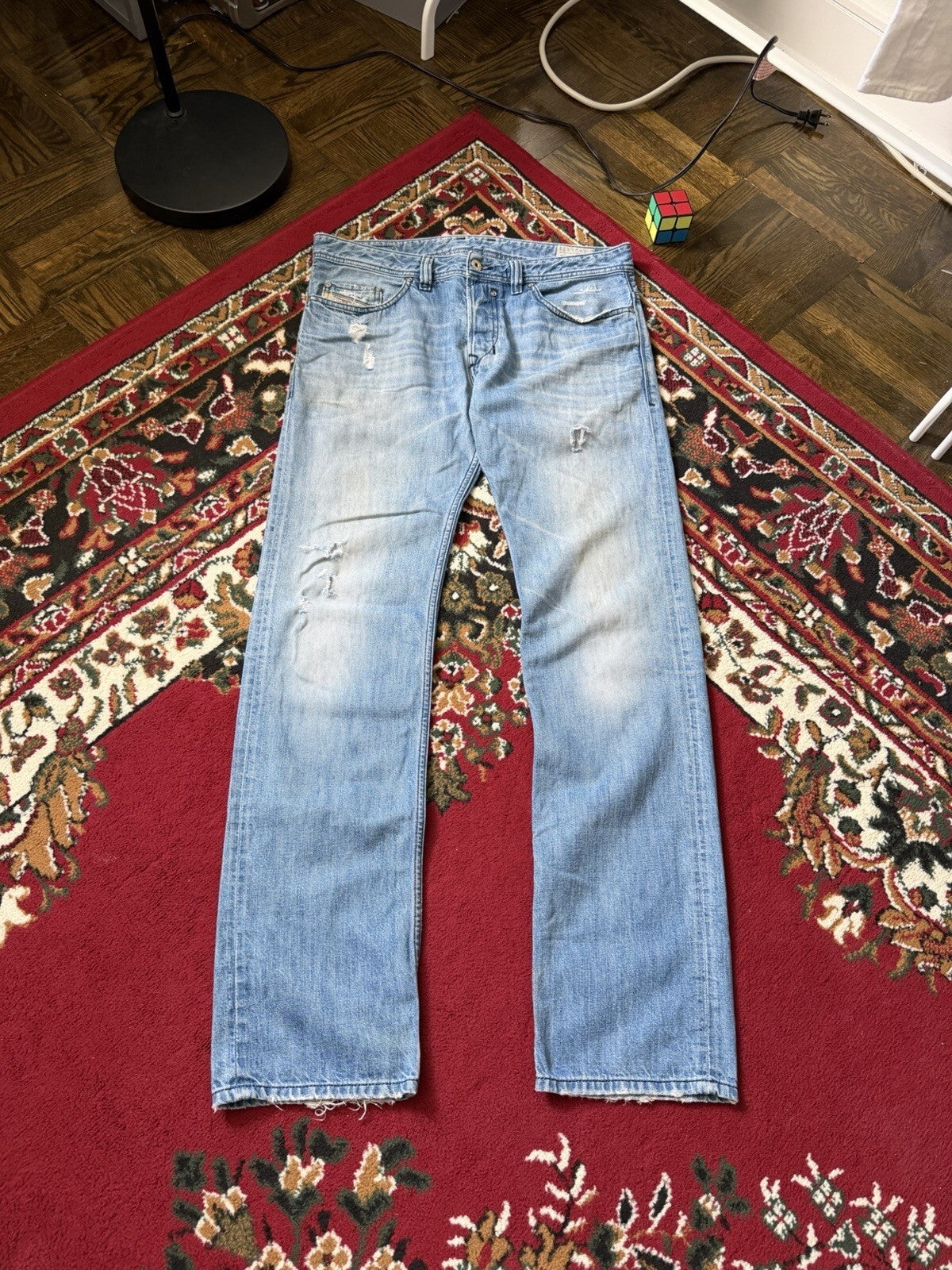 Diesel Safado Distressed Straight Blue Jeans Size 32/32 Vintage Y2K