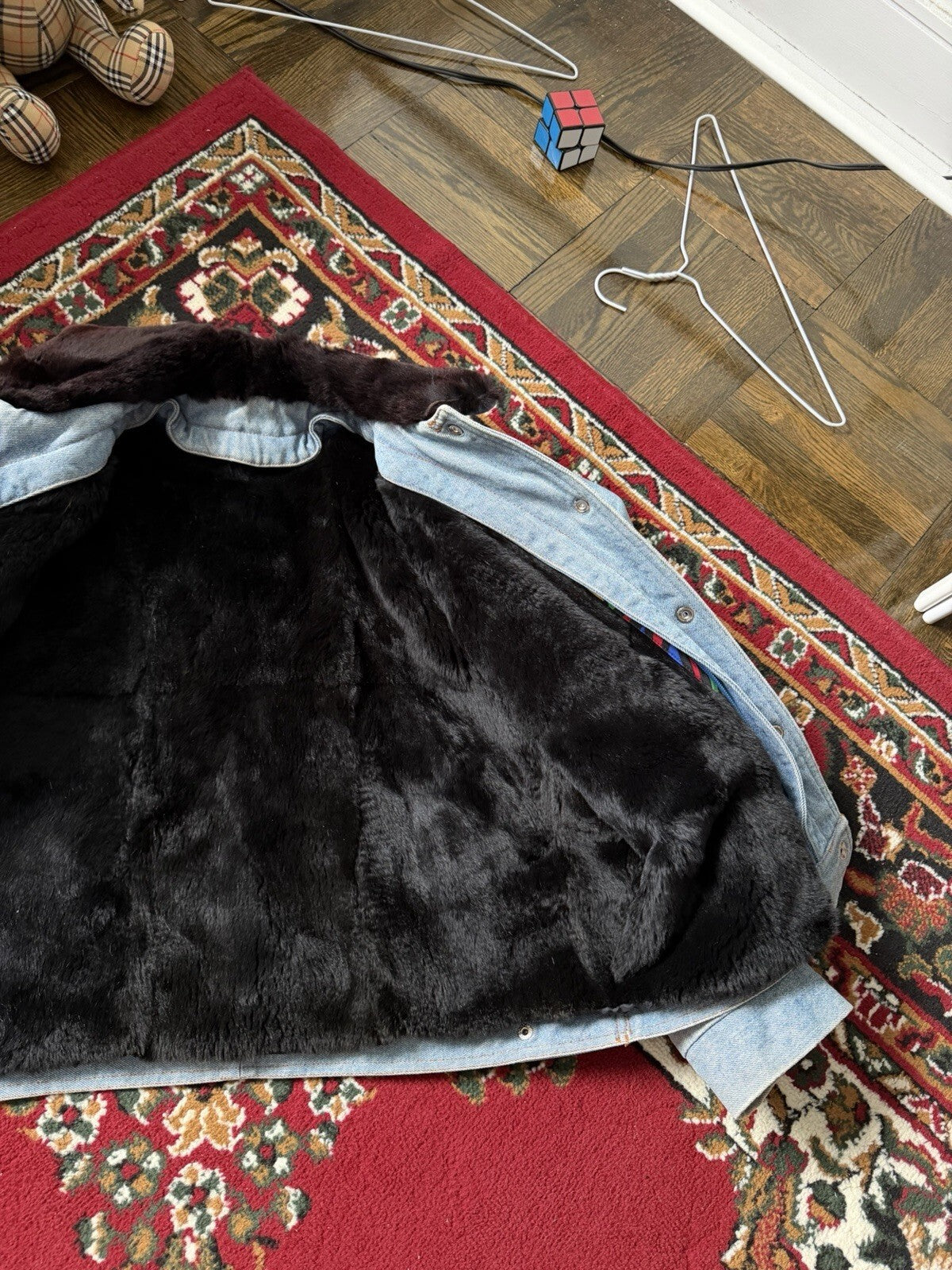 D'Arcy Moses Indian Nation Denim Jacket x Gilles Allard Wasel Fur Medium RARE!