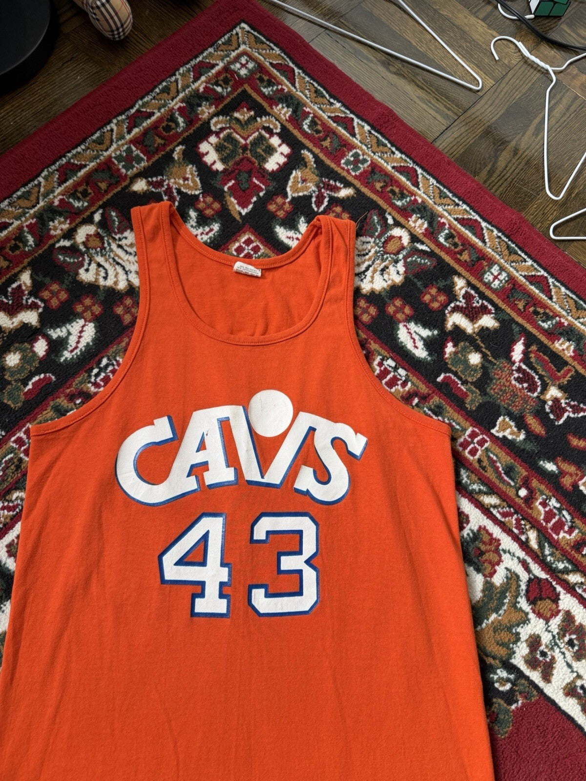 80s Cleveland Cavaliers Brad Daugherty #43 Jersey M CAVS Sand Knit NBA USA