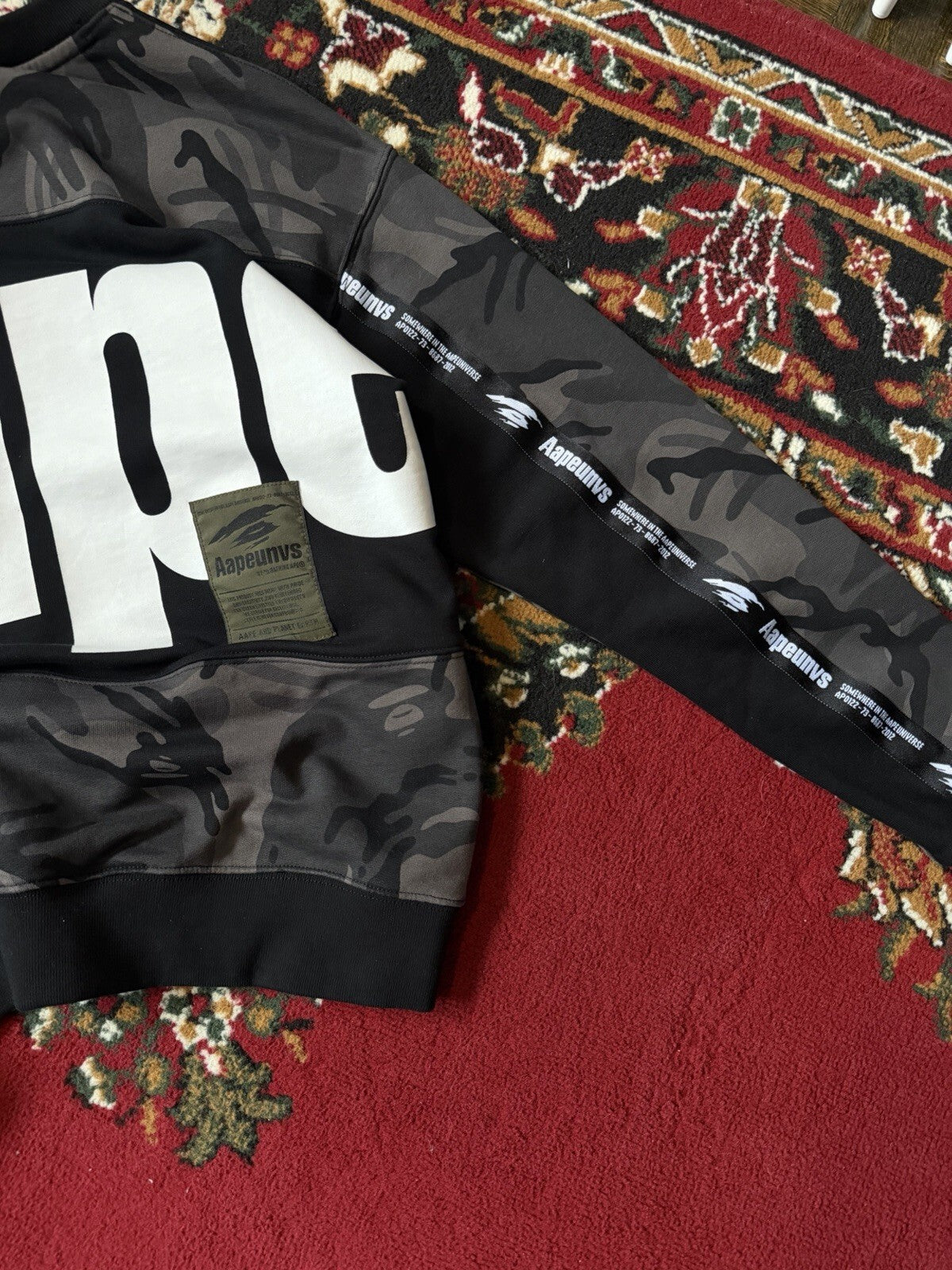 Aape By Abathing Ape Universe Camo Black Sweater Size S Sweatshirt Bape