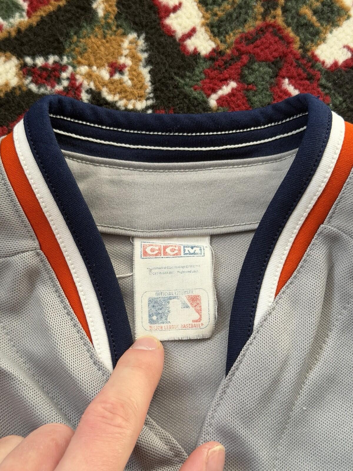 Vintage 80s CCM Detroit Tigers Jersey XXL Gray Road Script MLB Sewn 90s