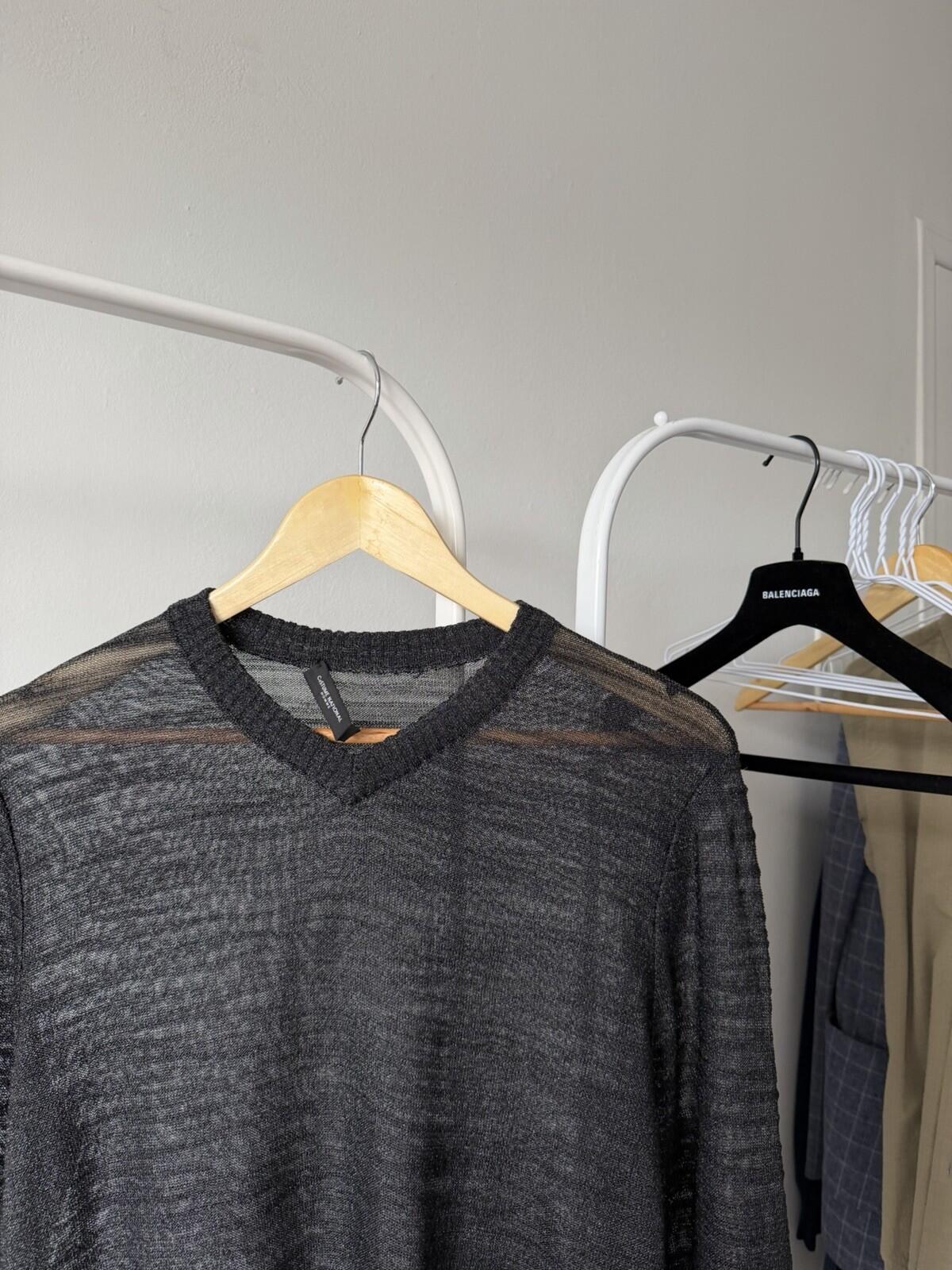 Costume National Homme Viscose/Polyamide Transparent Knit Sweater Metal Effect