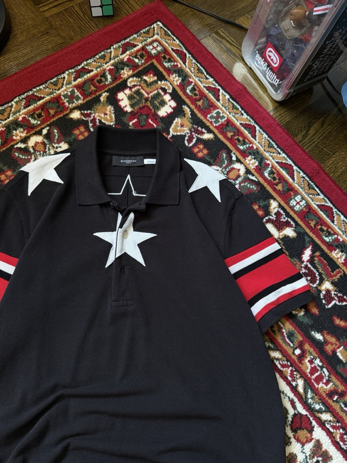 Givenchy White Stars Polo Shirt Size M Collared Shirt Tee