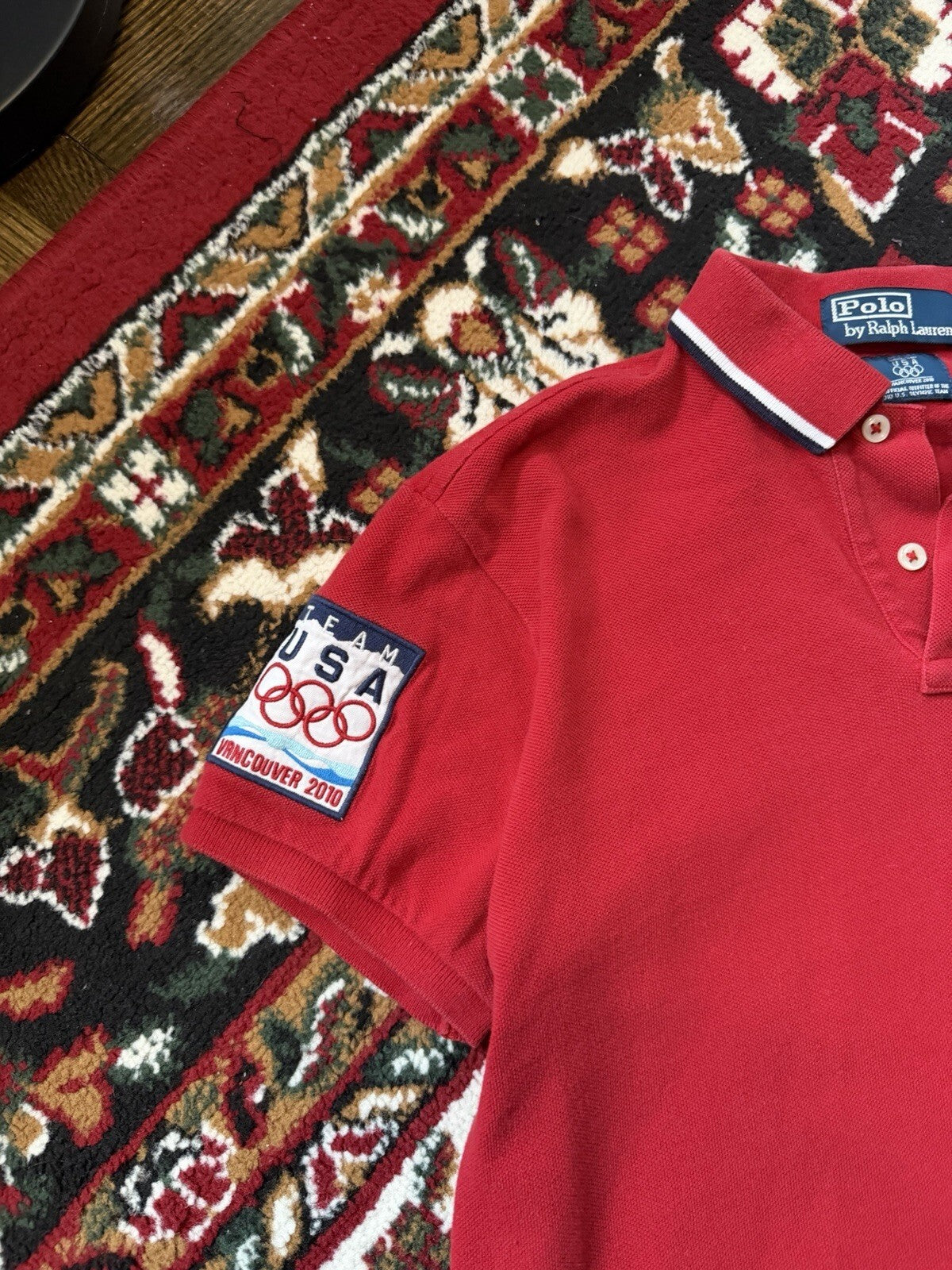 Polo Ralph Lauren Shirt Size S Custom Fit Red Team USA Vancouver Olympic 2010Y2K