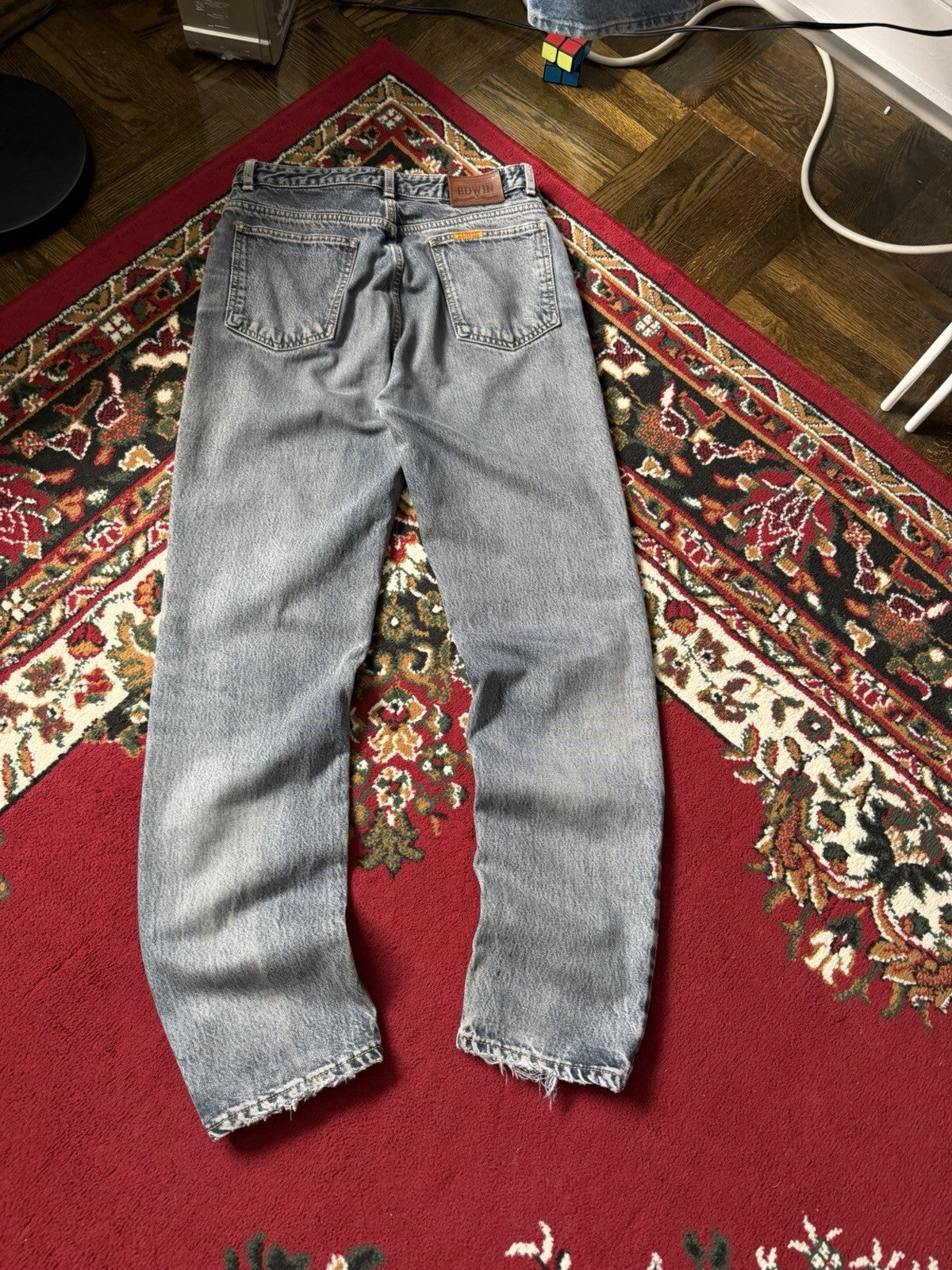 Vintage EDWIN London Slim Jeans | Size 33 x 32 | Washed Blue Japanese Denim