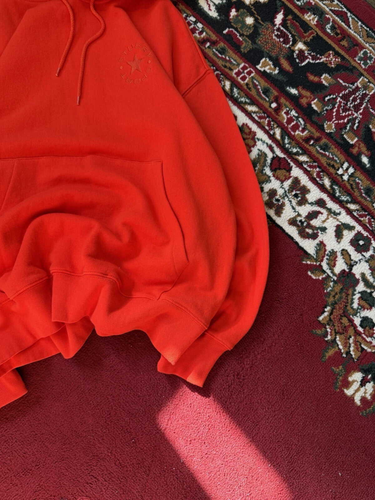 Stussy Sport Oversized Red Hoodie