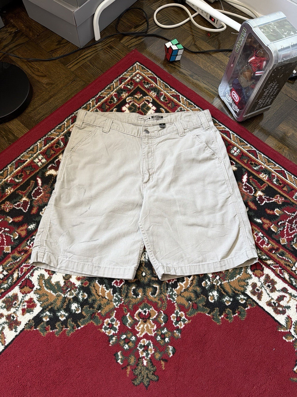 Carhartt Relaxed Fit Carpenter Baggy Shorts Men's Beige Size 36 Men's