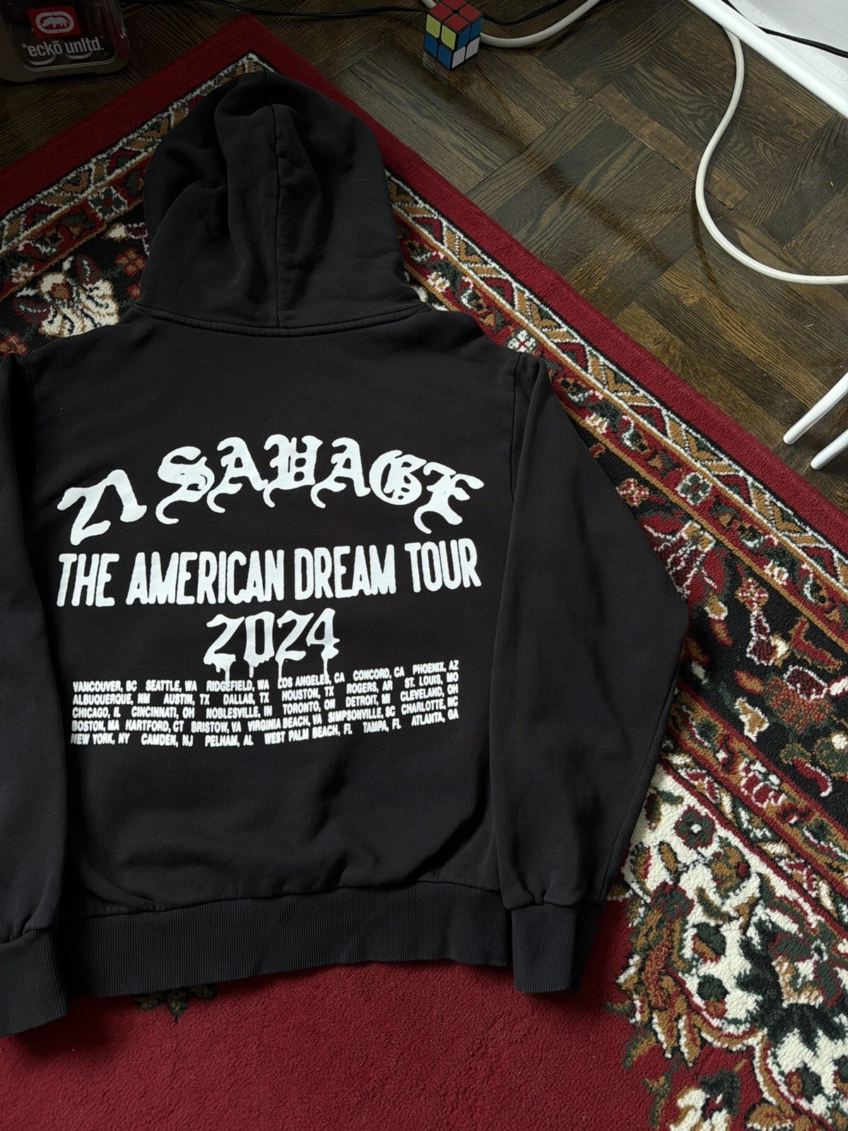 21 Savage American Dream Tour Black Hoodie Dagger Size S