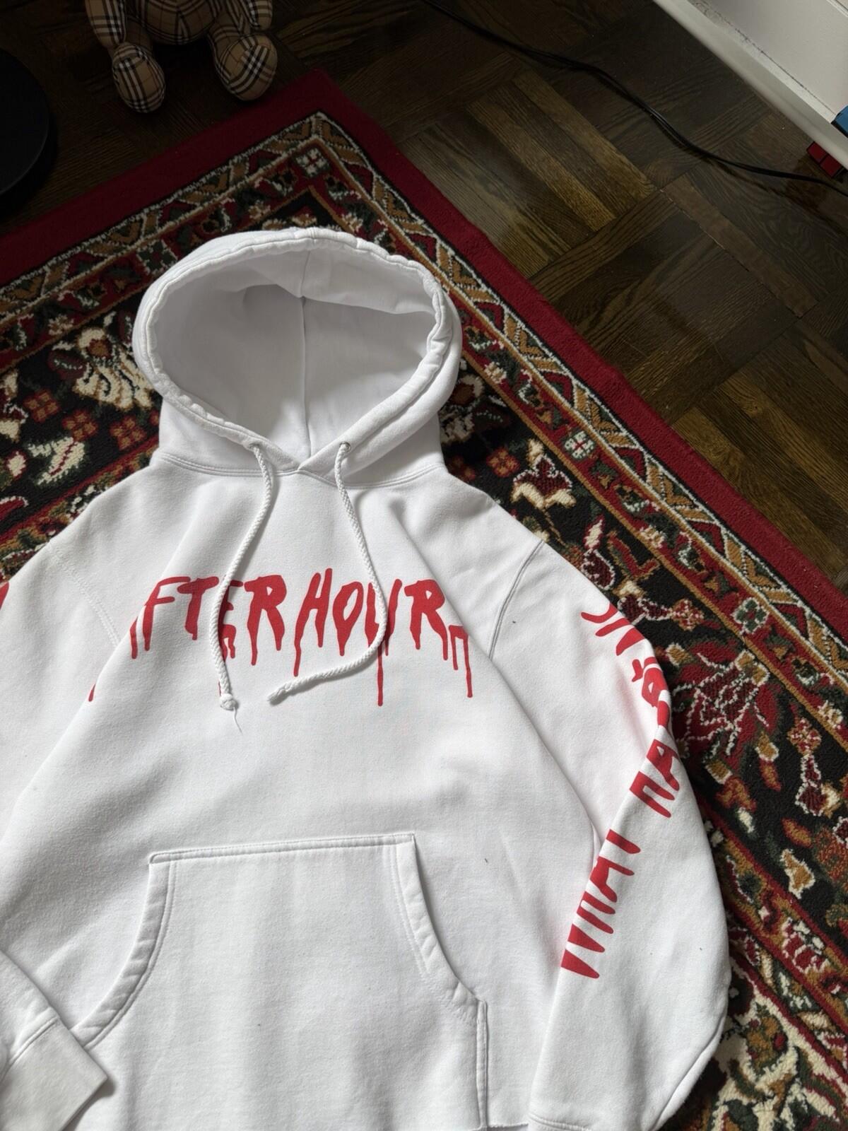 VLONE x The Weeknd What Happens After Hours White Hoodie Sweatshirt Size S