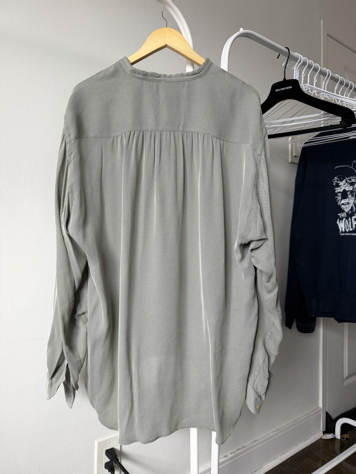 Vintage Giorgio Armani Collezioni Men's Rayon Tailored Shirt Large Mandarin 90s