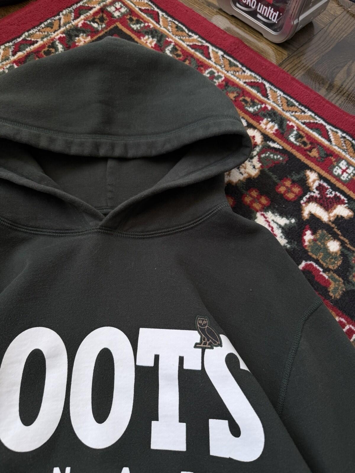 Roots x OVO Octobers Very Own Logo Green  Hoodie Size Medium