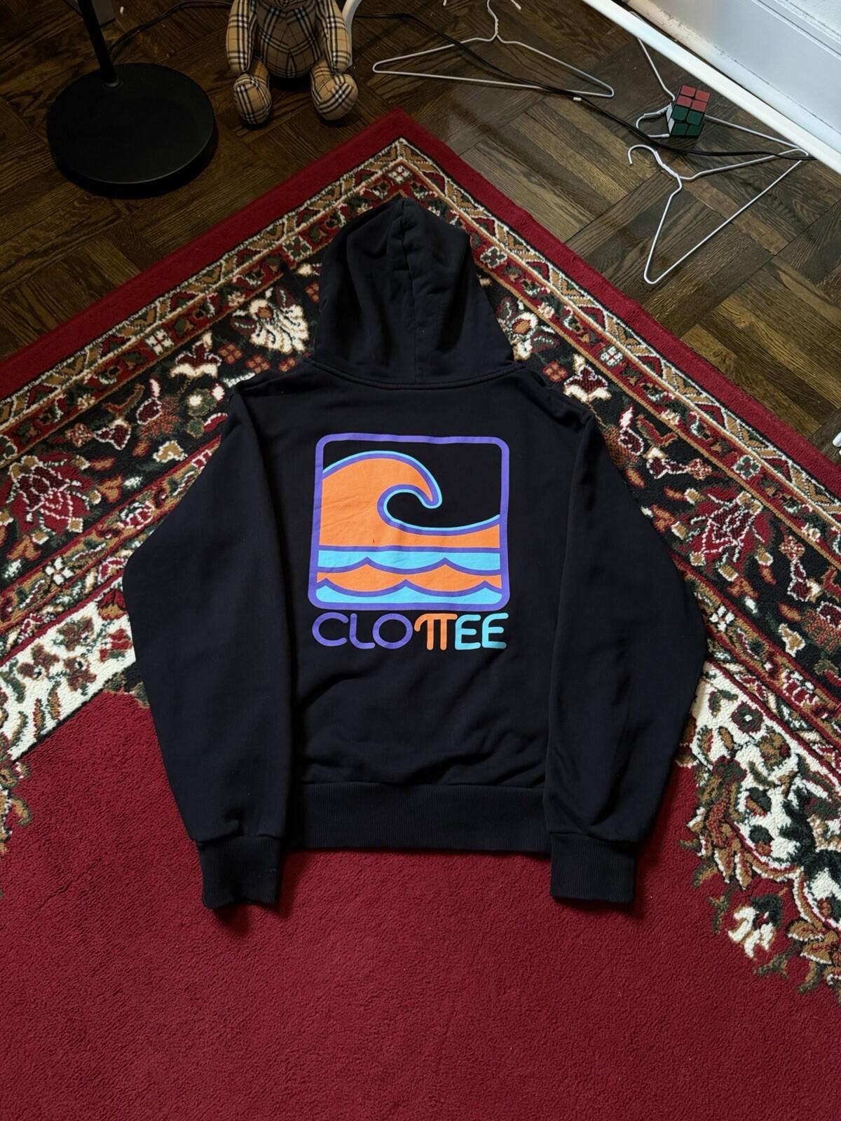 Clottee By Clot Mens Medium Wave Black Full Zip Hoodie Clot