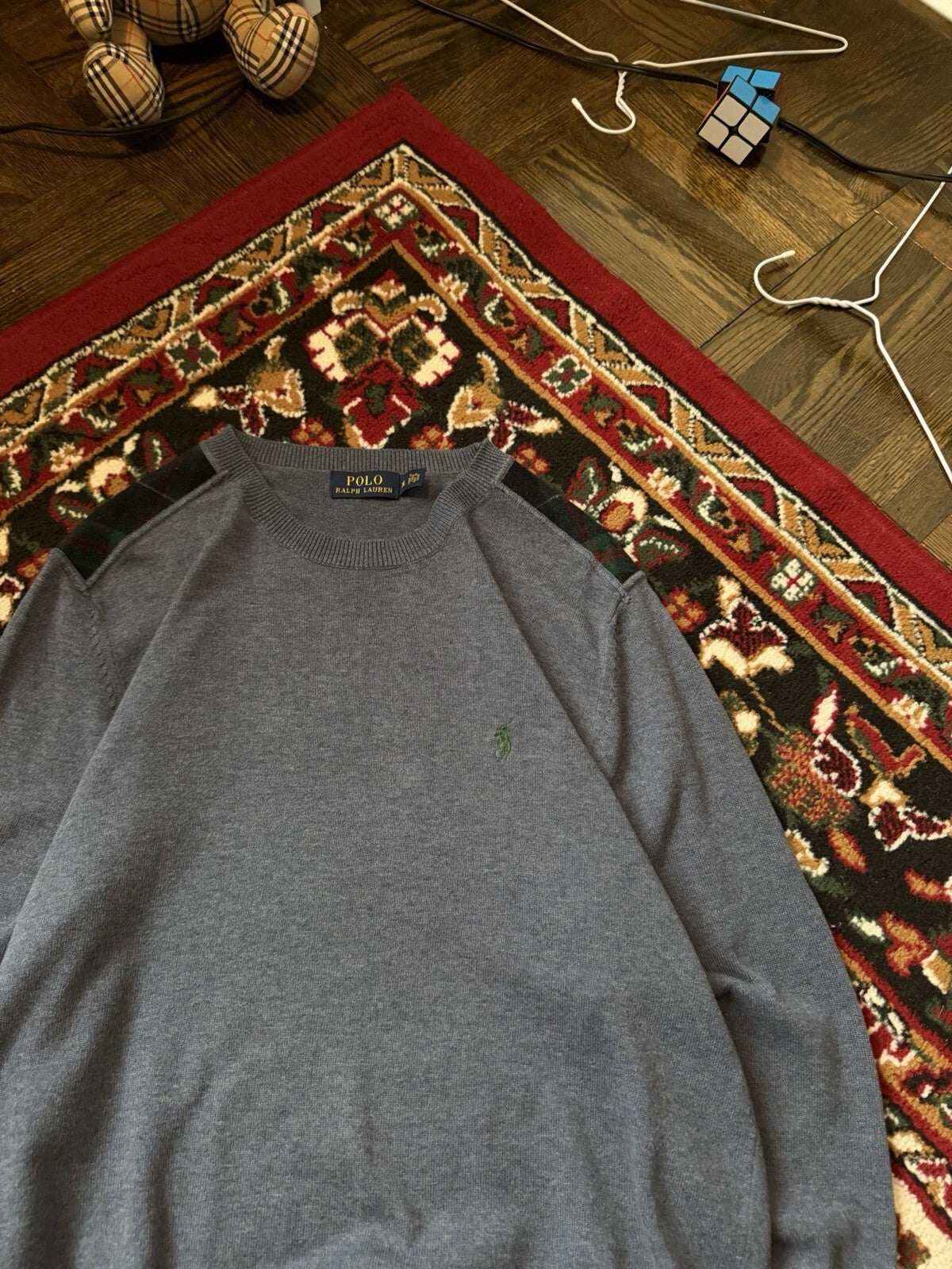 Polo Ralph Lauren Light Plaid Shoulders Sweater Size XL Mens