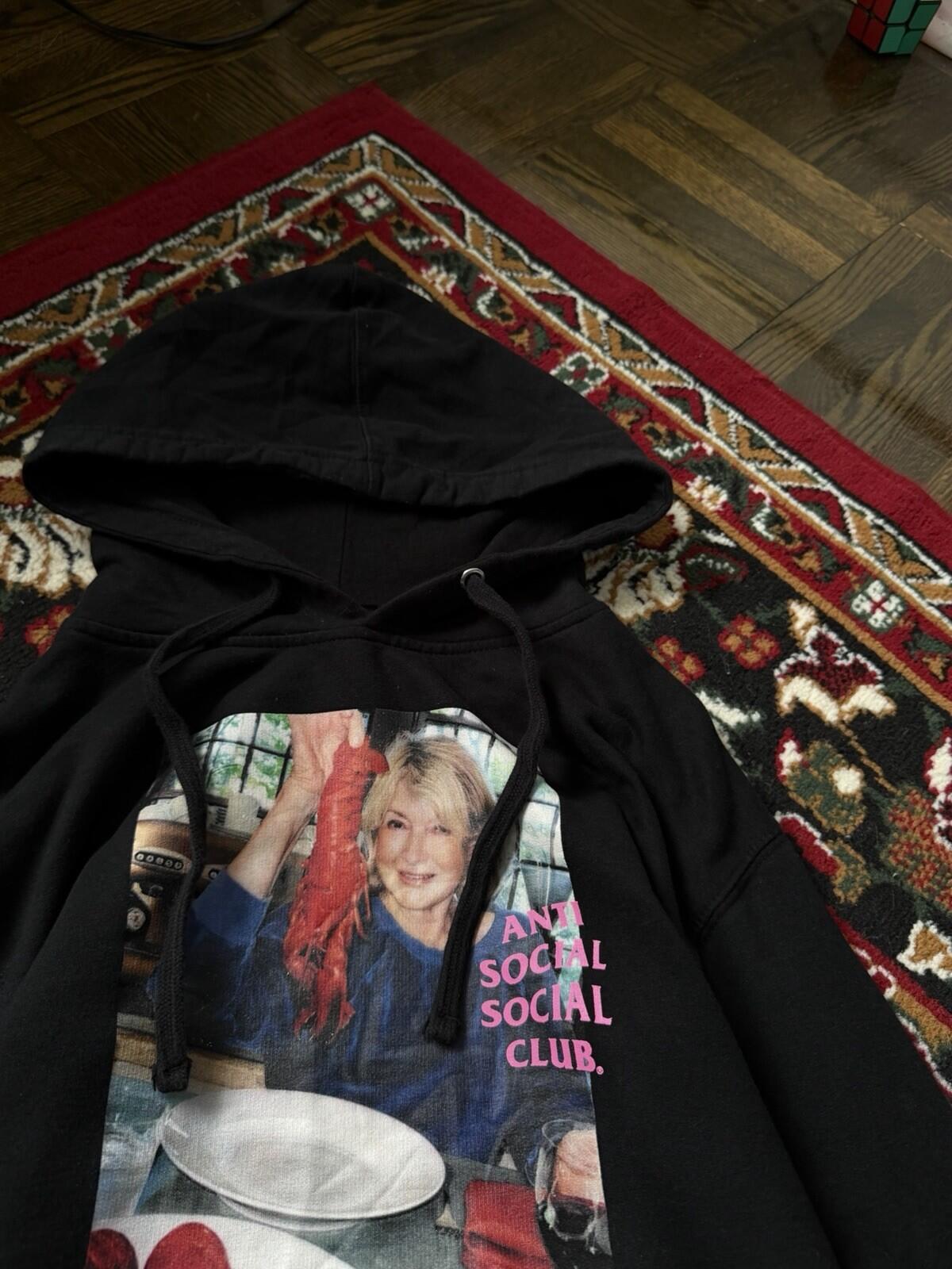 Anti Social Social Club Martha Stewart Lobster Hoodie Unisex S Black ASSC