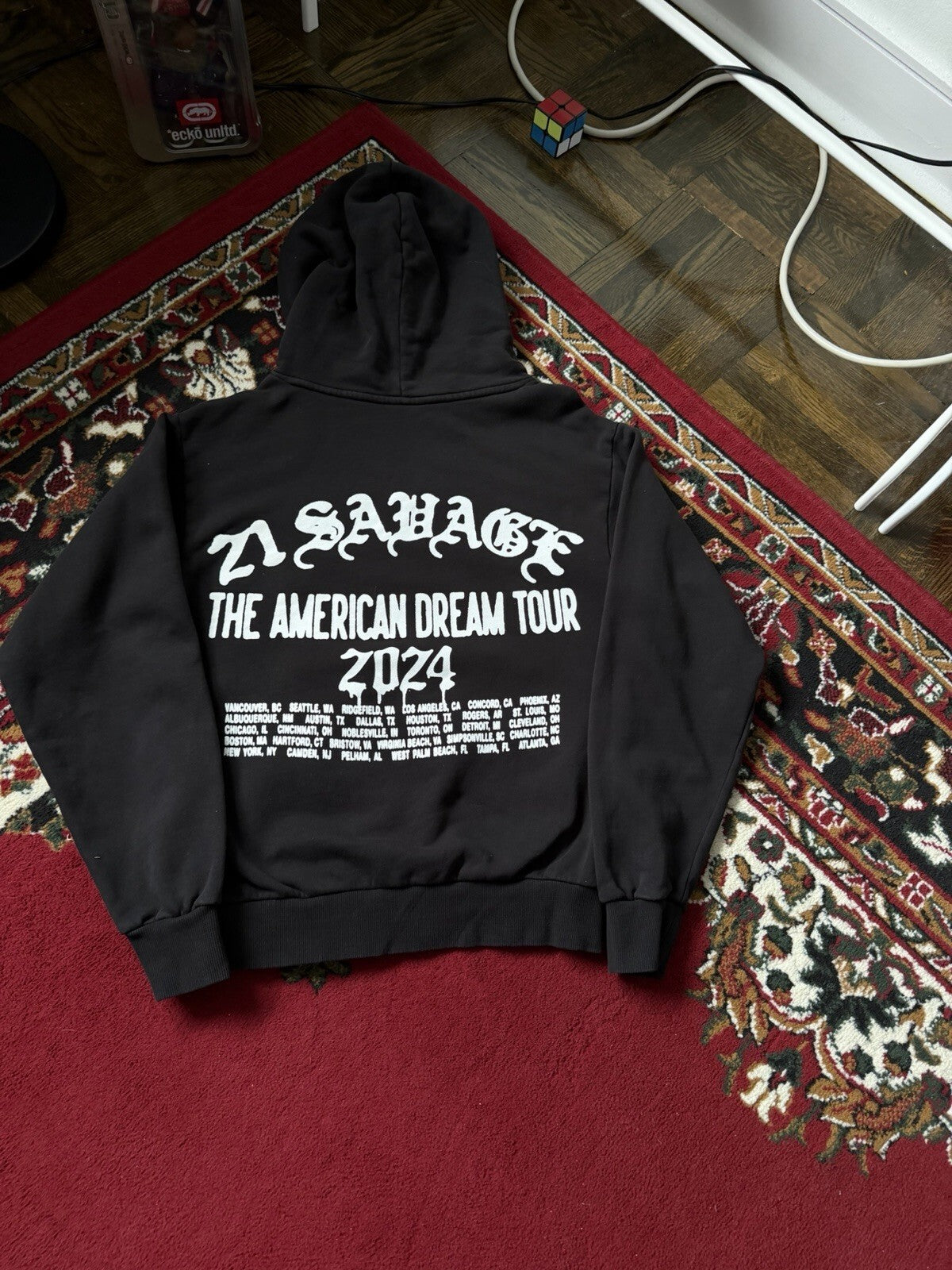 21 Savage American Dream Tour Black Hoodie Dagger Size S