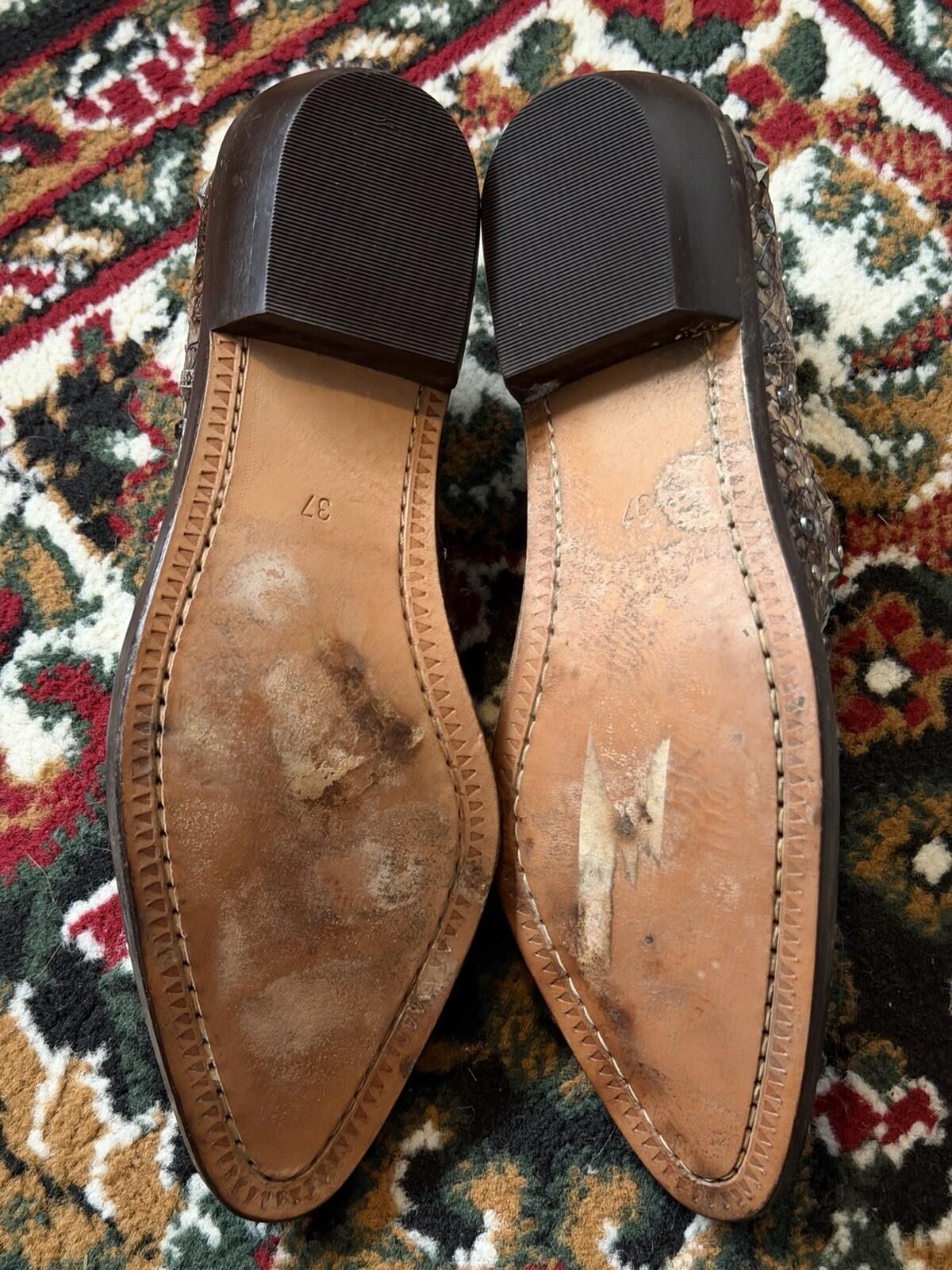 Jimmy Choo For H&M Python Exotic Western Cowboy Short Studs Shoes EU 37 | US 6