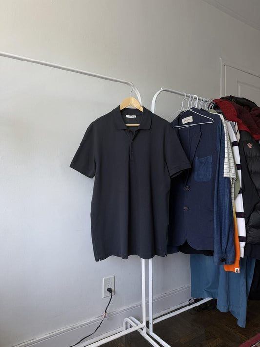 The Row Classic Cotton Polo Shirt Gray/Black Color Size XL