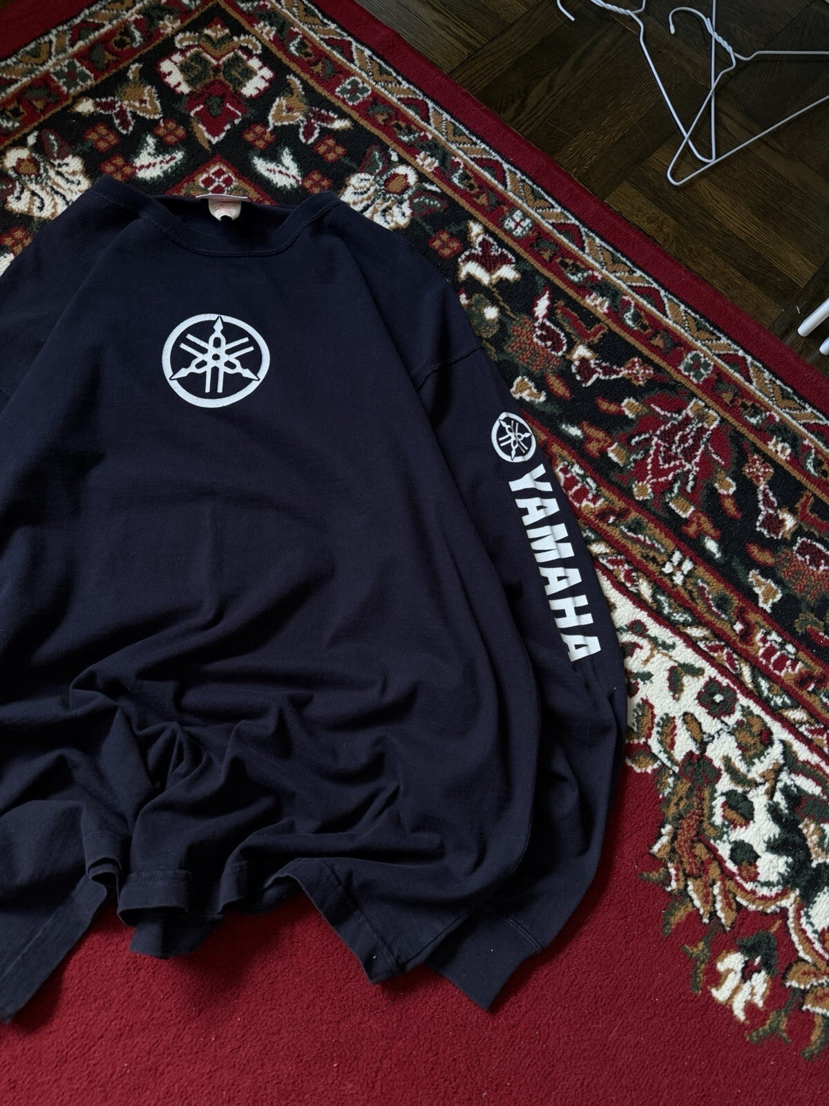 90s Yamaha Logo Long Sleeve T Shirt Motorcycle Racing XXL Y2K Vintage Fade