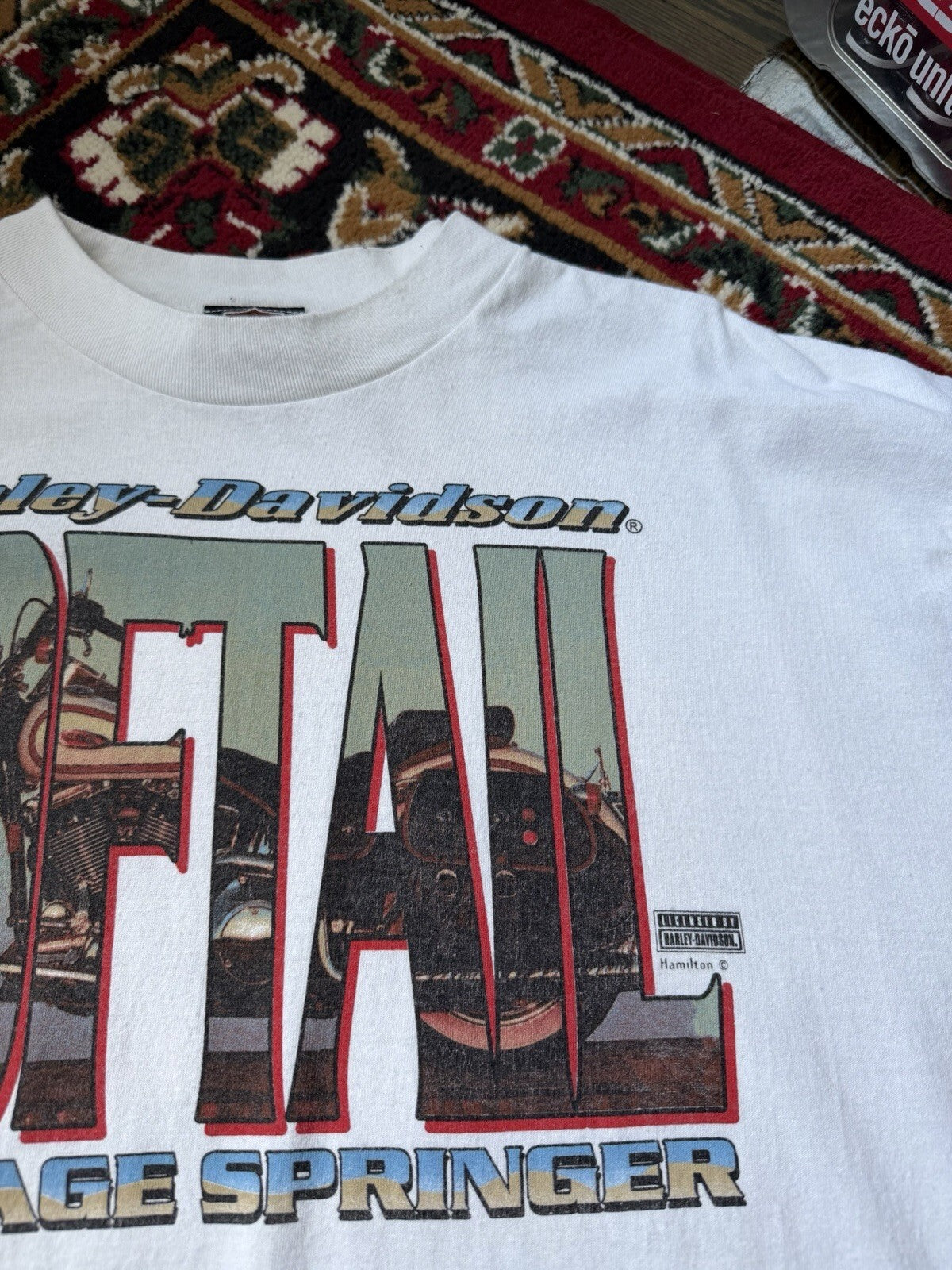 Vintage Harley Davidson Softail Heritage Motorcycle Men's XXL Tee 90s Sarnia ON