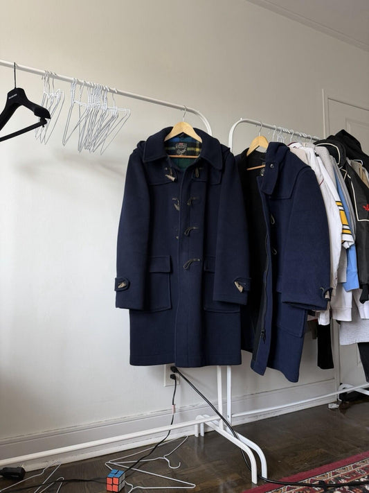 70s Gloverall Navy Blue Vintage Original English Duffle Coat Made In England 38