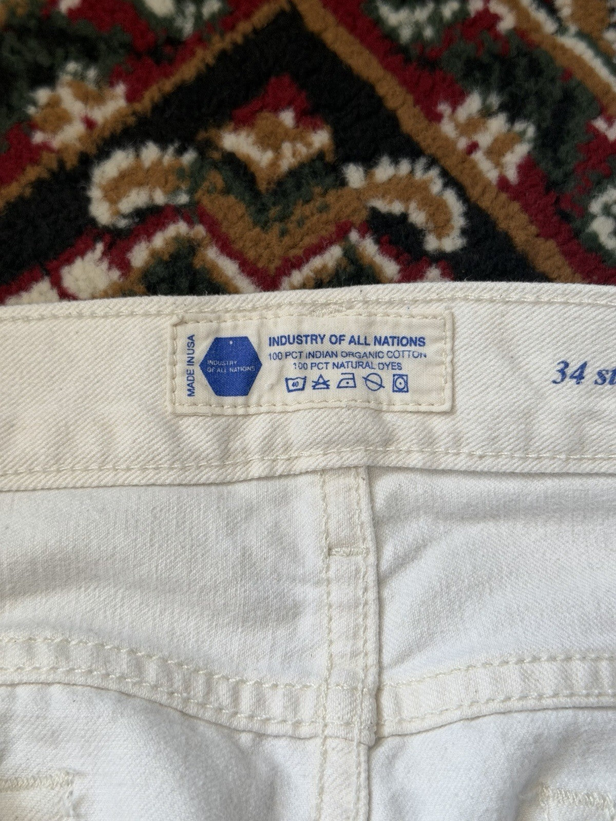 Industry of All Nations Jeans Mens 34 Straight Leg Hand-Loomed Selvedge Denim