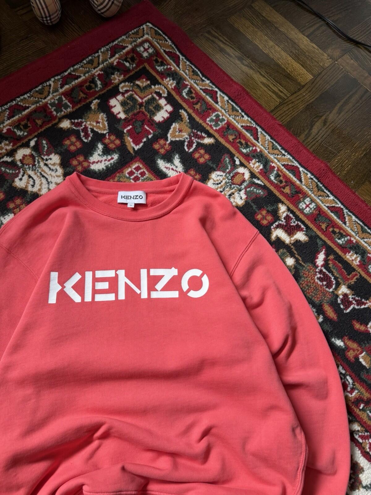 Kenzo Peach/Red Logo Longsleeve Sweatshirt Sweater Size S