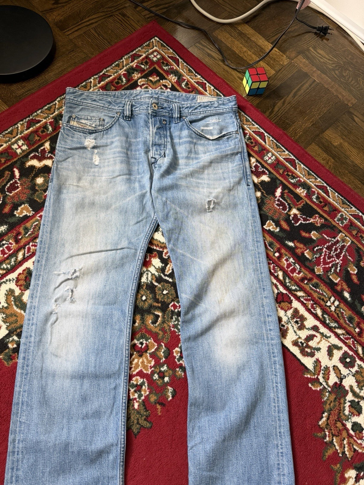 Diesel Safado Distressed Straight Blue Jeans Size 32/32 Vintage Y2K
