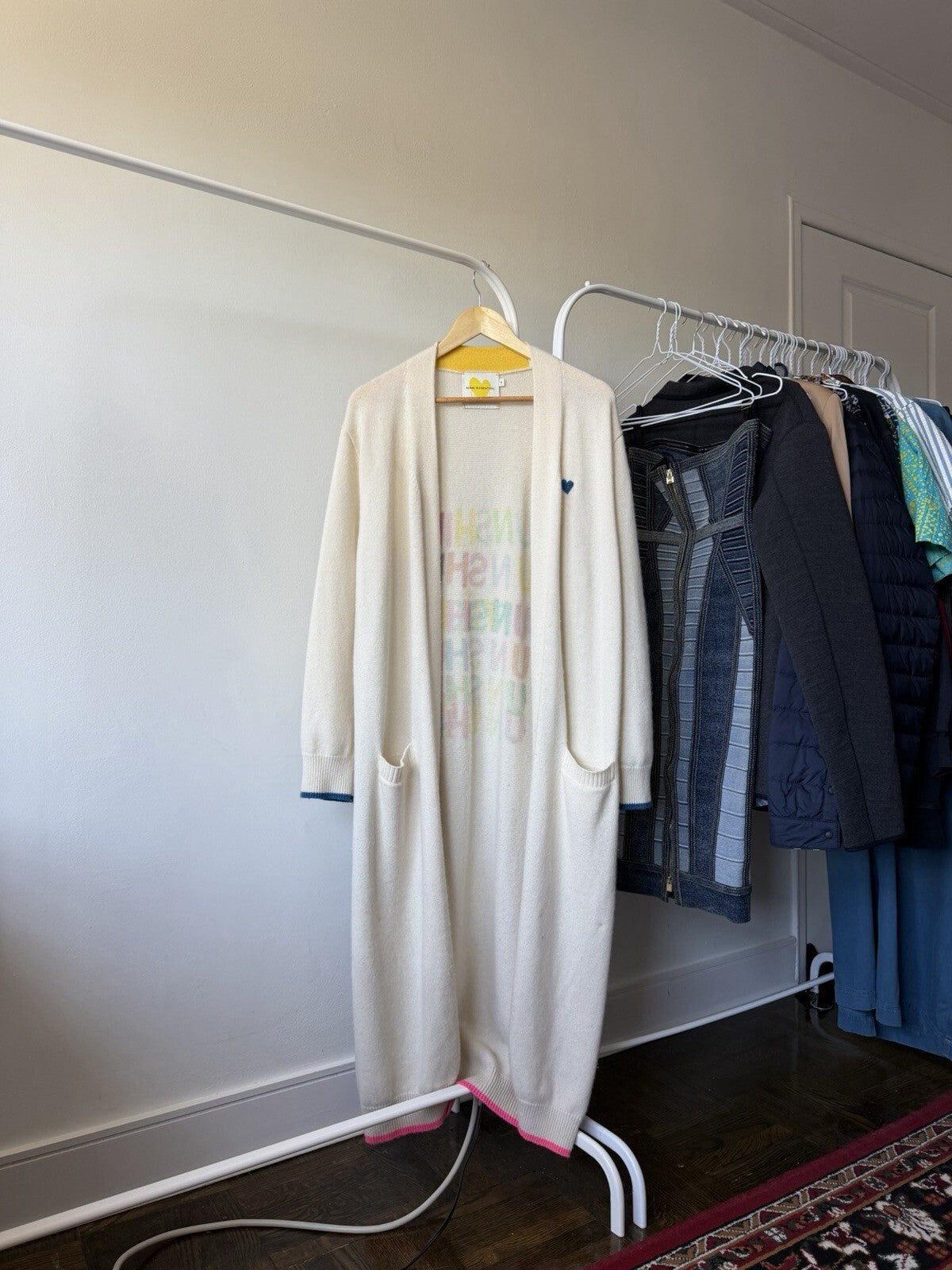 SUPER RARE Kerri Rosenthal Cashmere Open Front Long Cardigan Size S
