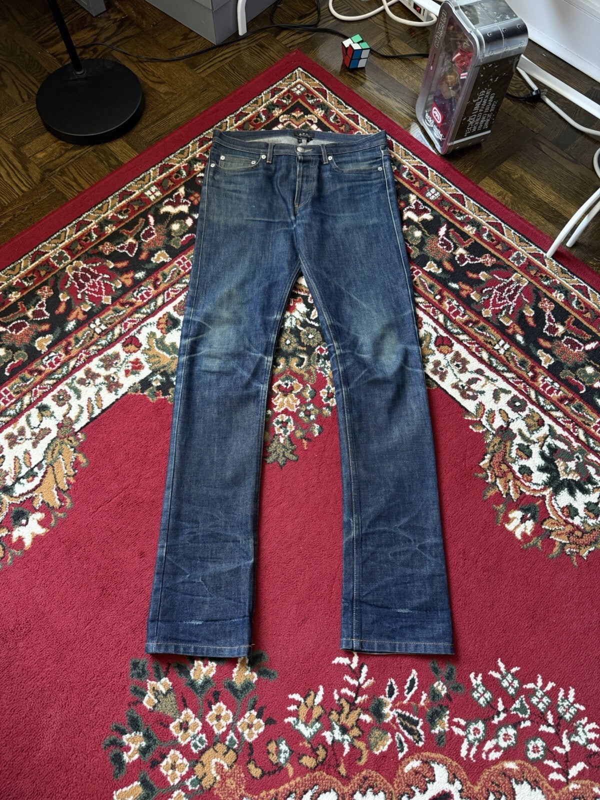A.P.C. Rue De Fleurus Distressed Paris New Cure Men’s Straight Leg Raw Jeans APC