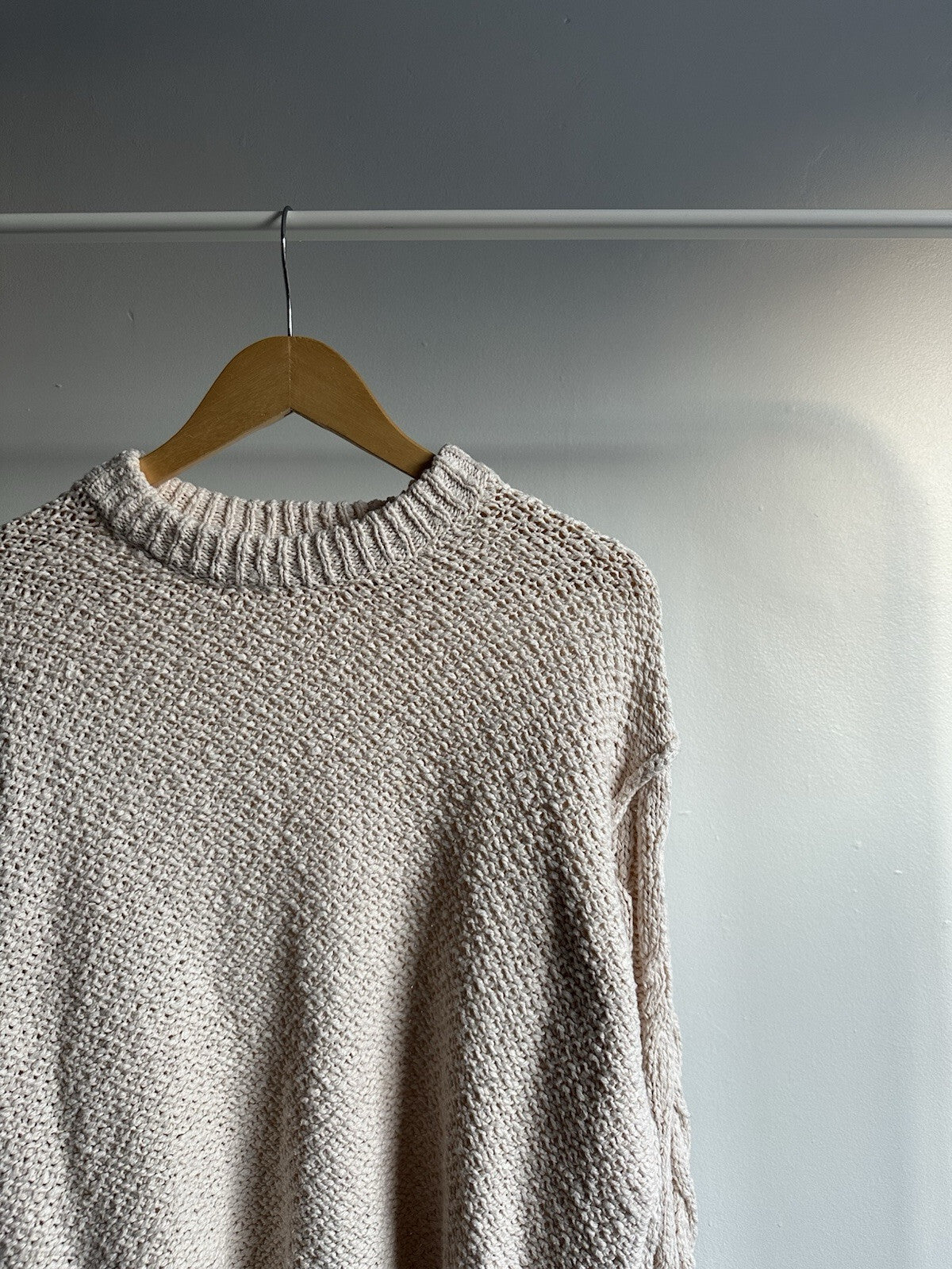 Acne Studios Women's S Oversized Cable Knit Cream White Sweater
