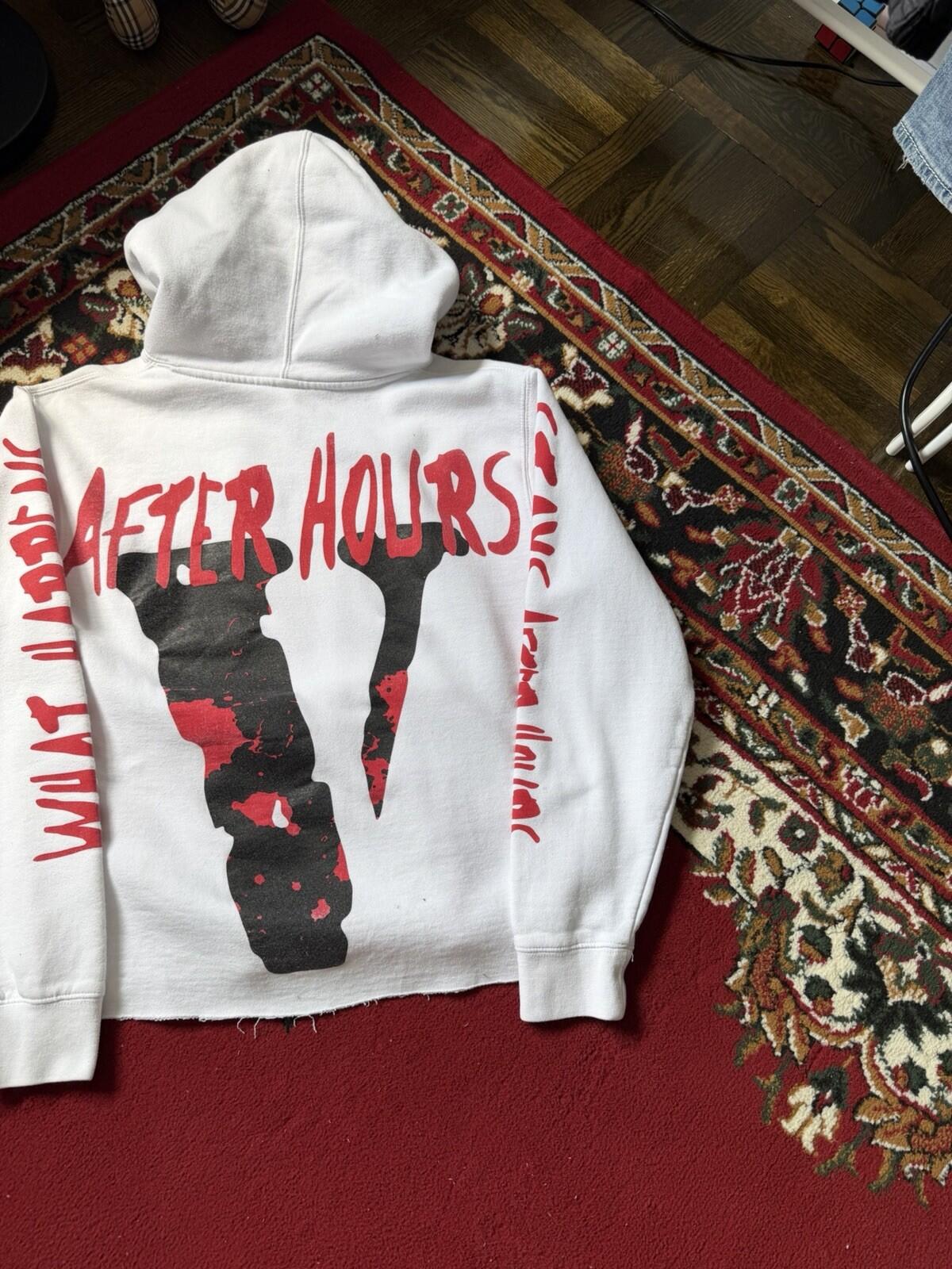 VLONE x The Weeknd What Happens After Hours White Hoodie Sweatshirt Size S