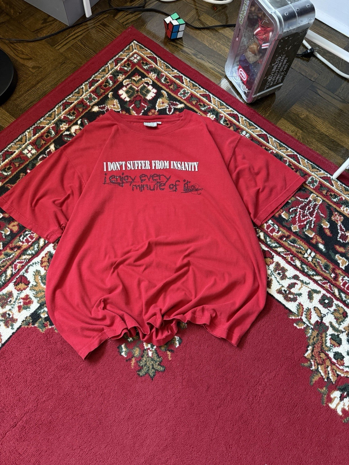 Y2K Randy River "I don't suffer from insanity ***" Vintage Skate Tee Size L