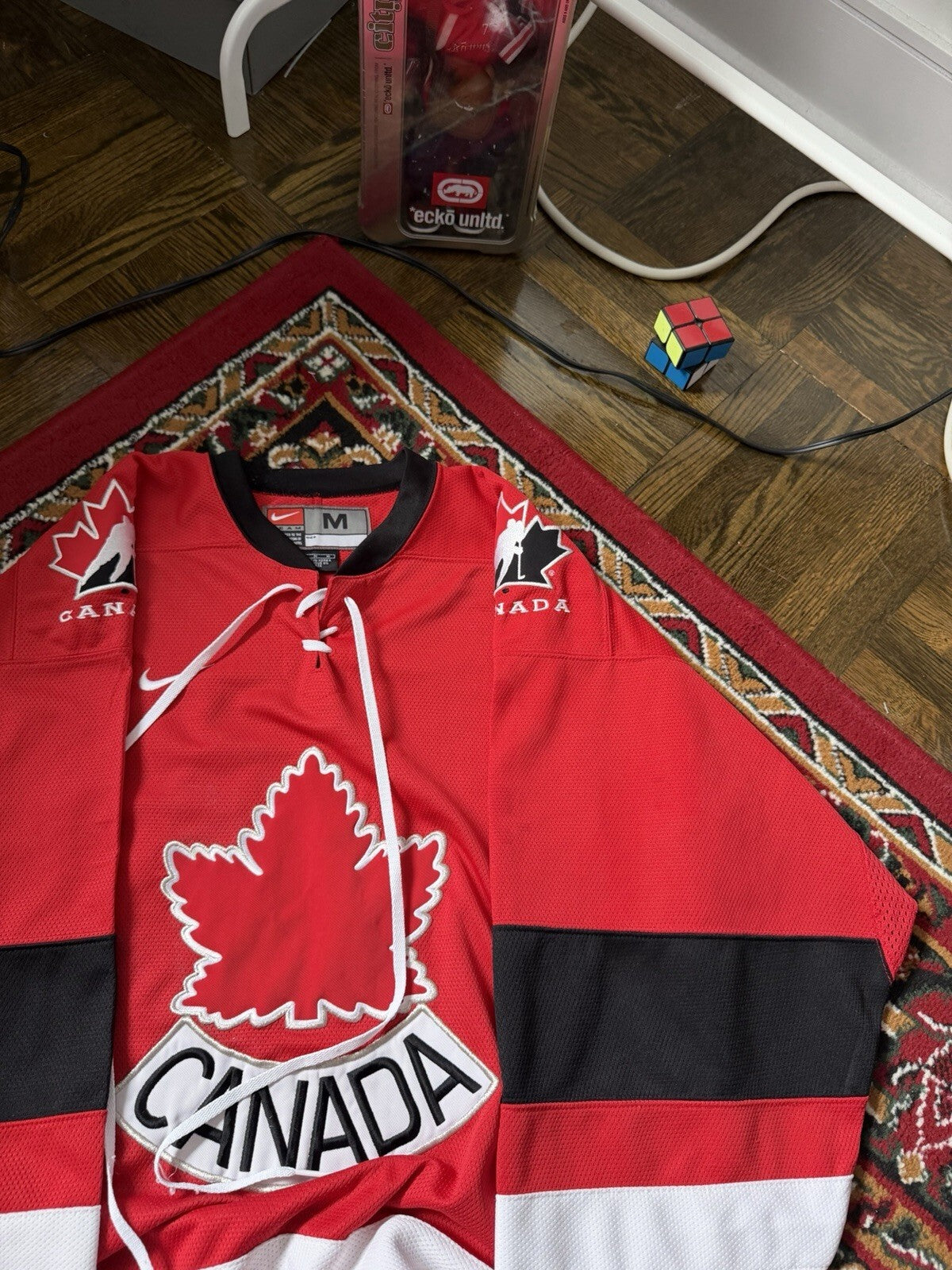 Vintage Nike Hockey NHL Team Canada Jersey Red IIHF Olympics Size M 90s