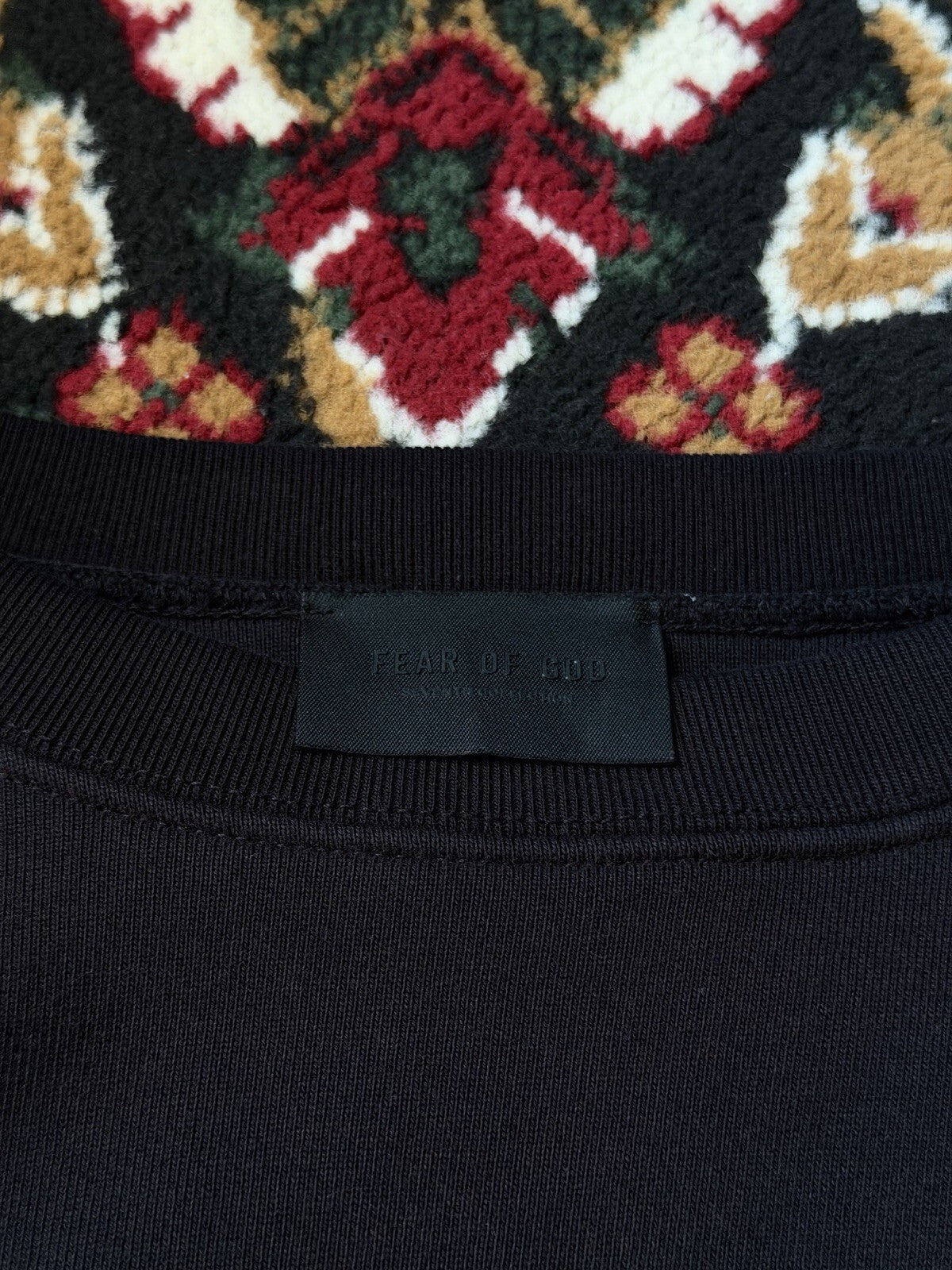 Fear of God 7th Collection FG Logo Double Layered Faded Crewneck Black FOG