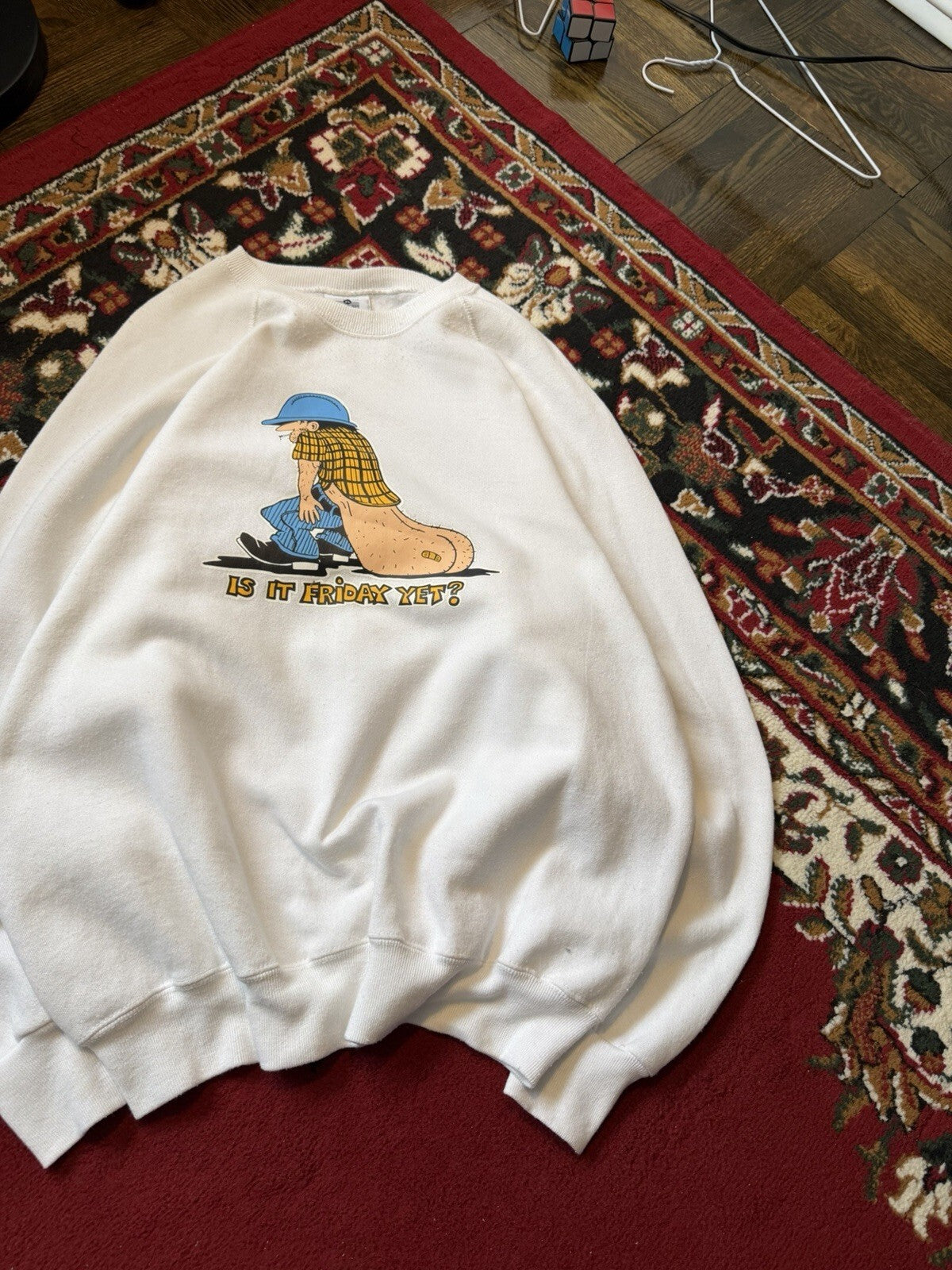 Vintage 80s Lee Midweight "Is it friday Yet?" Dragging Ass Tourist Sweatshirt