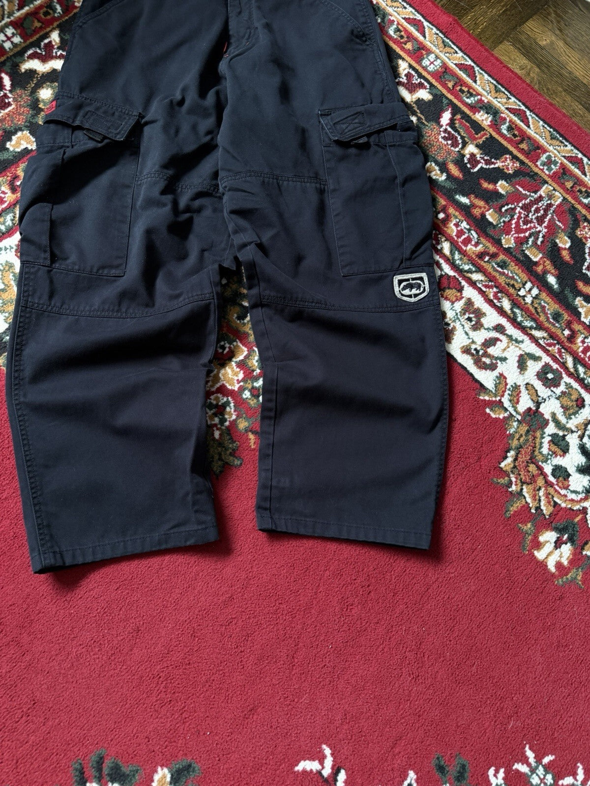 VTG Y2K Ecko Pants/Shorts Men's Size 30 BLK Rhino Baggy Utility Cargo
