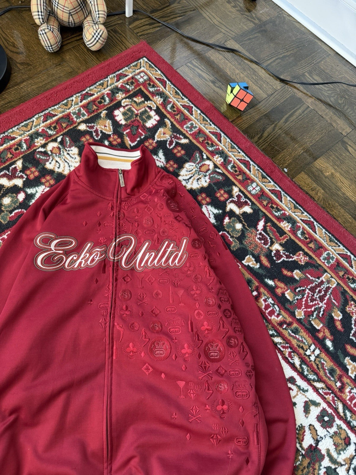Vintage Ecko Untld Spell Out Gambling Zip Up Jacket Sweater Size L
