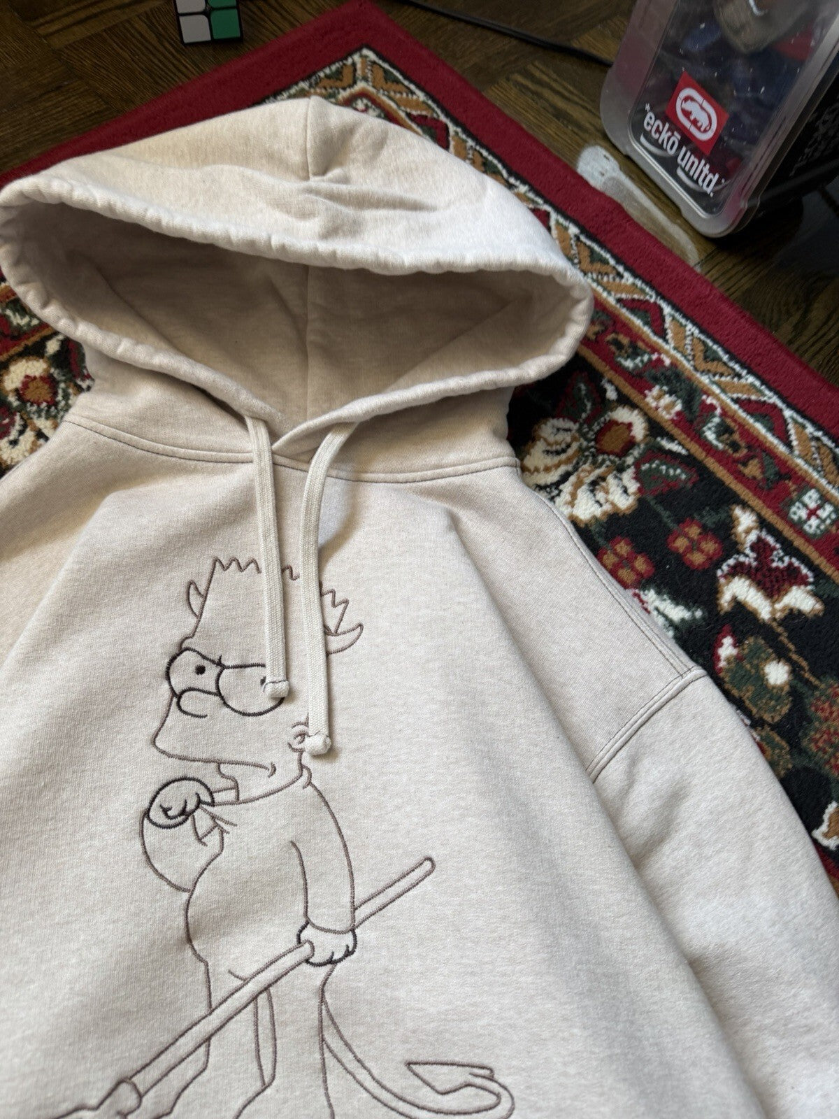 October's Very Own x The Simpsons Beige Hoodie Evil Bart Size M Drake OVO