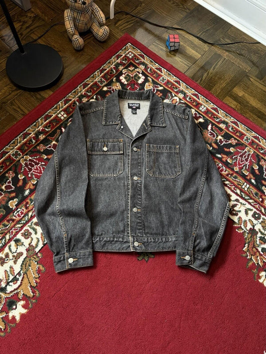 Polo Jeans Co. Ralph Lauren Gray Denim Jacket  Vintage Canada Made Type 2 Front
