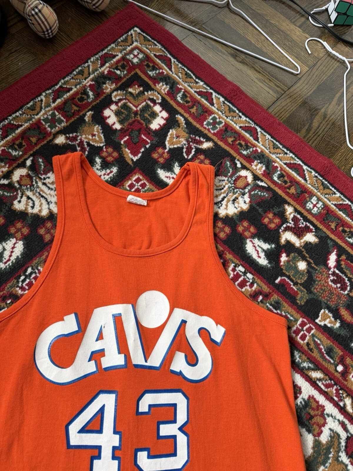 80s Cleveland Cavaliers Brad Daugherty #43 Jersey M CAVS Sand Knit NBA USA