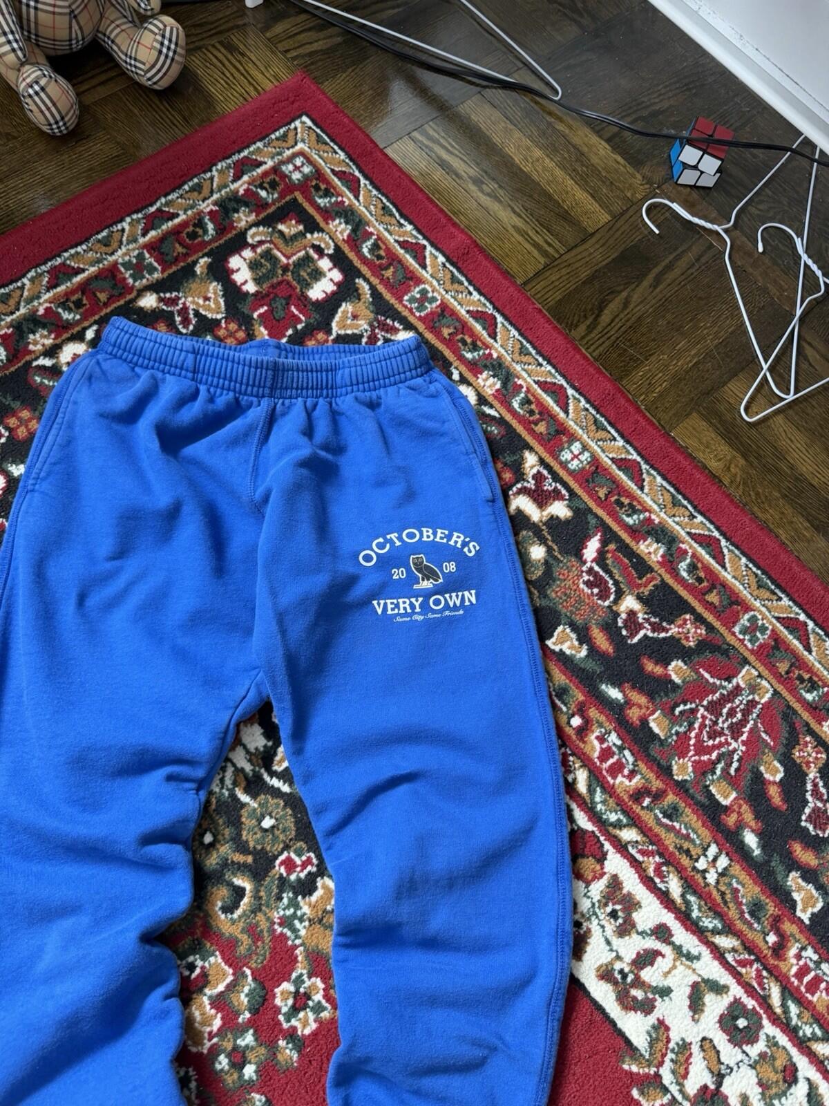 October’s Very Own Collegiate Blue Sweatpants Size S OVO Drake